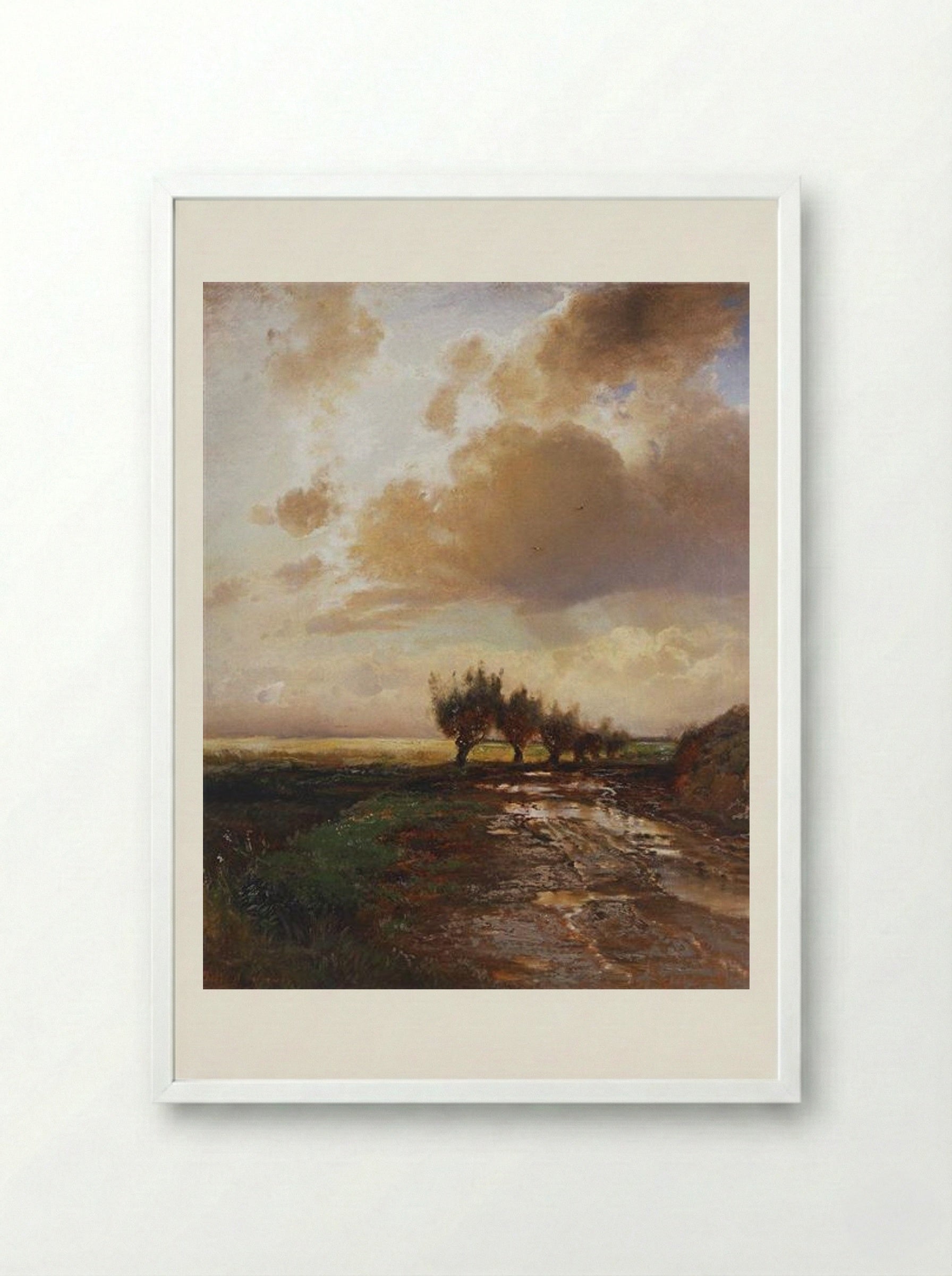Country Road - Aleksey Savrasov - Framed Print White