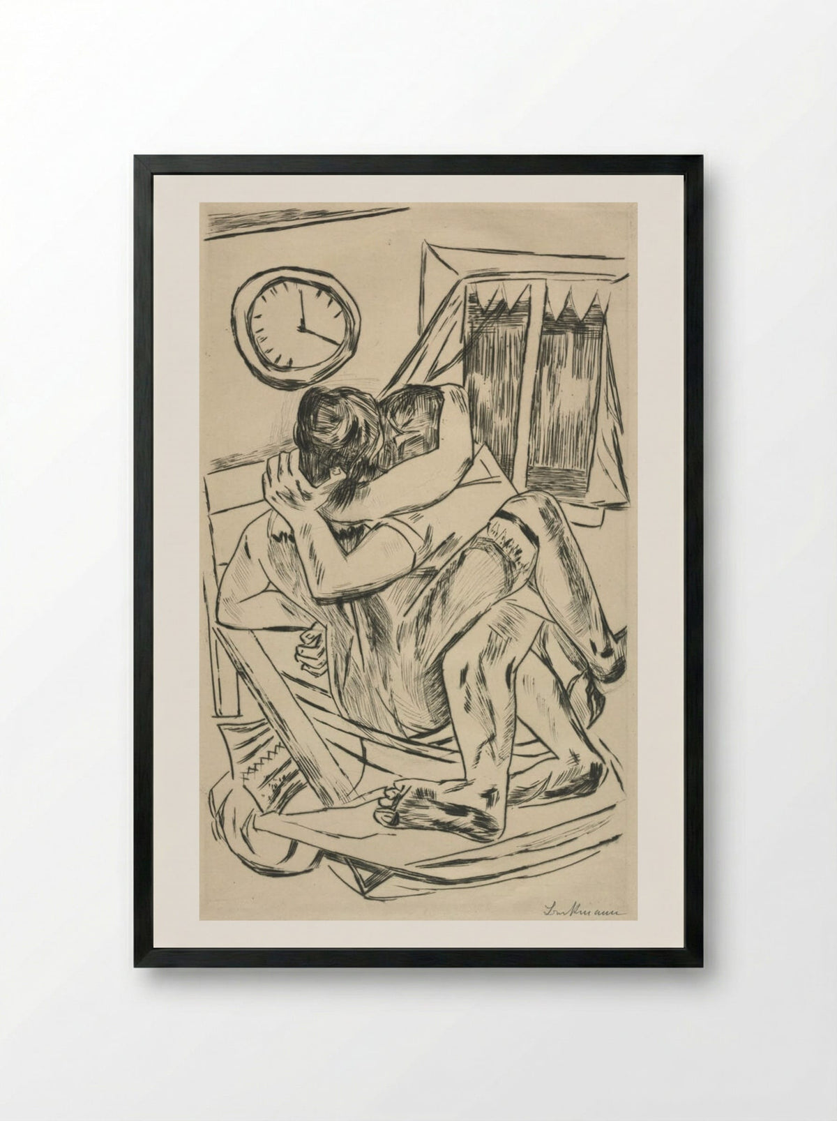 The Embrace - Max Beckmann - Framed Print Black