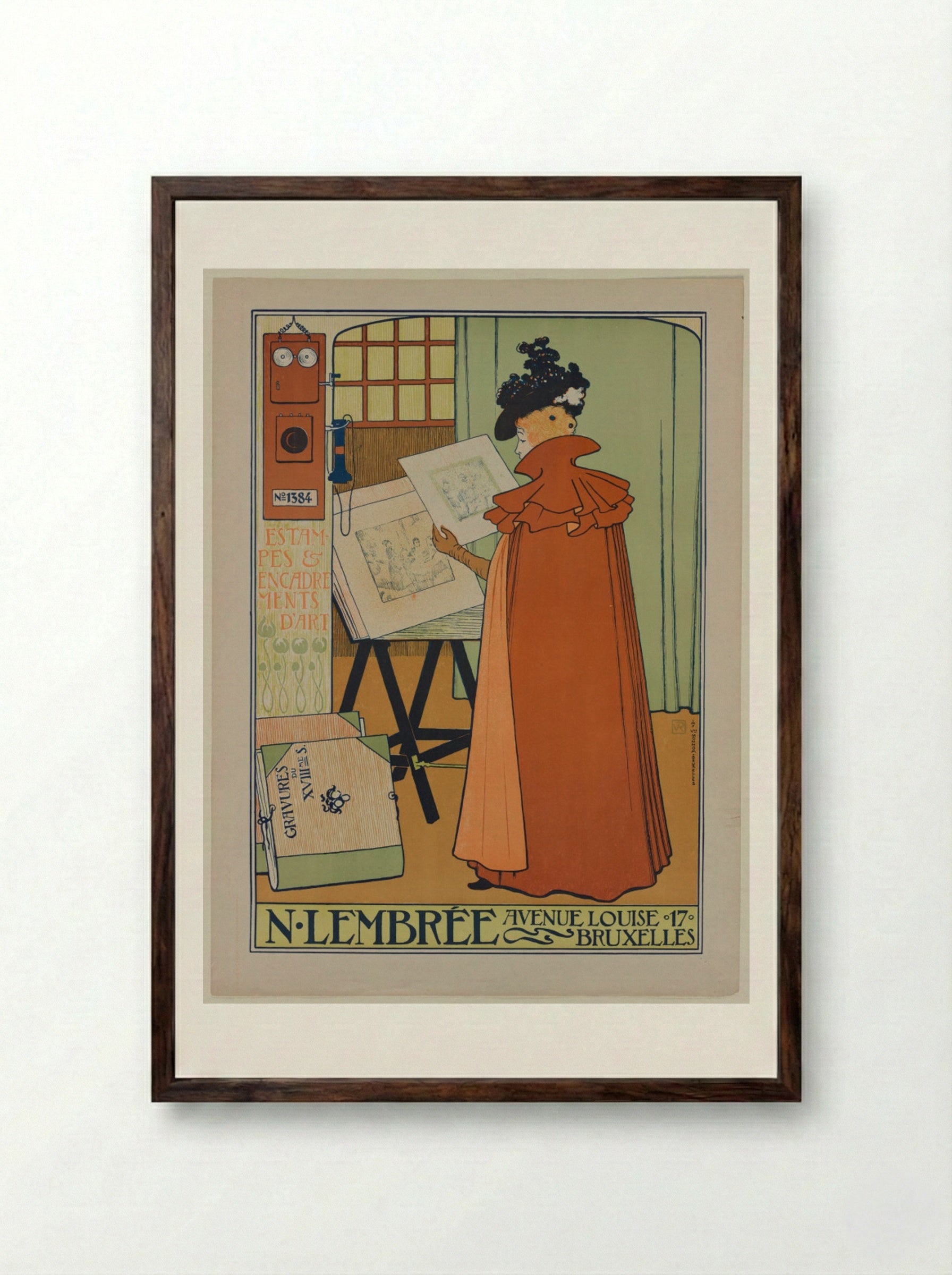 Poster for the Lembrée Gallery - Théo van Rysselberghe - Framed Print Dark Wood
