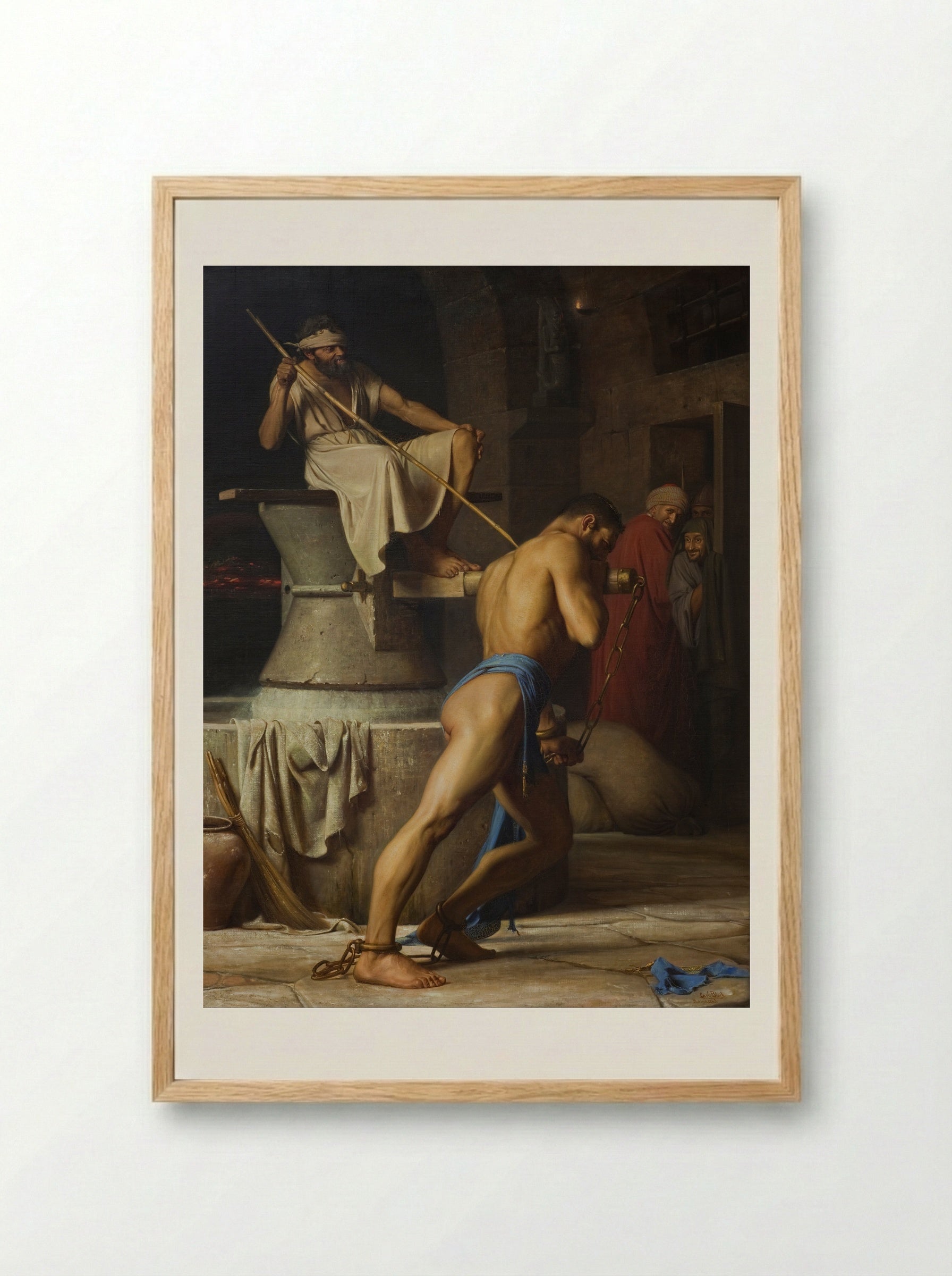 Samson in the Mill - Carl Bloch - Framed Print Wood