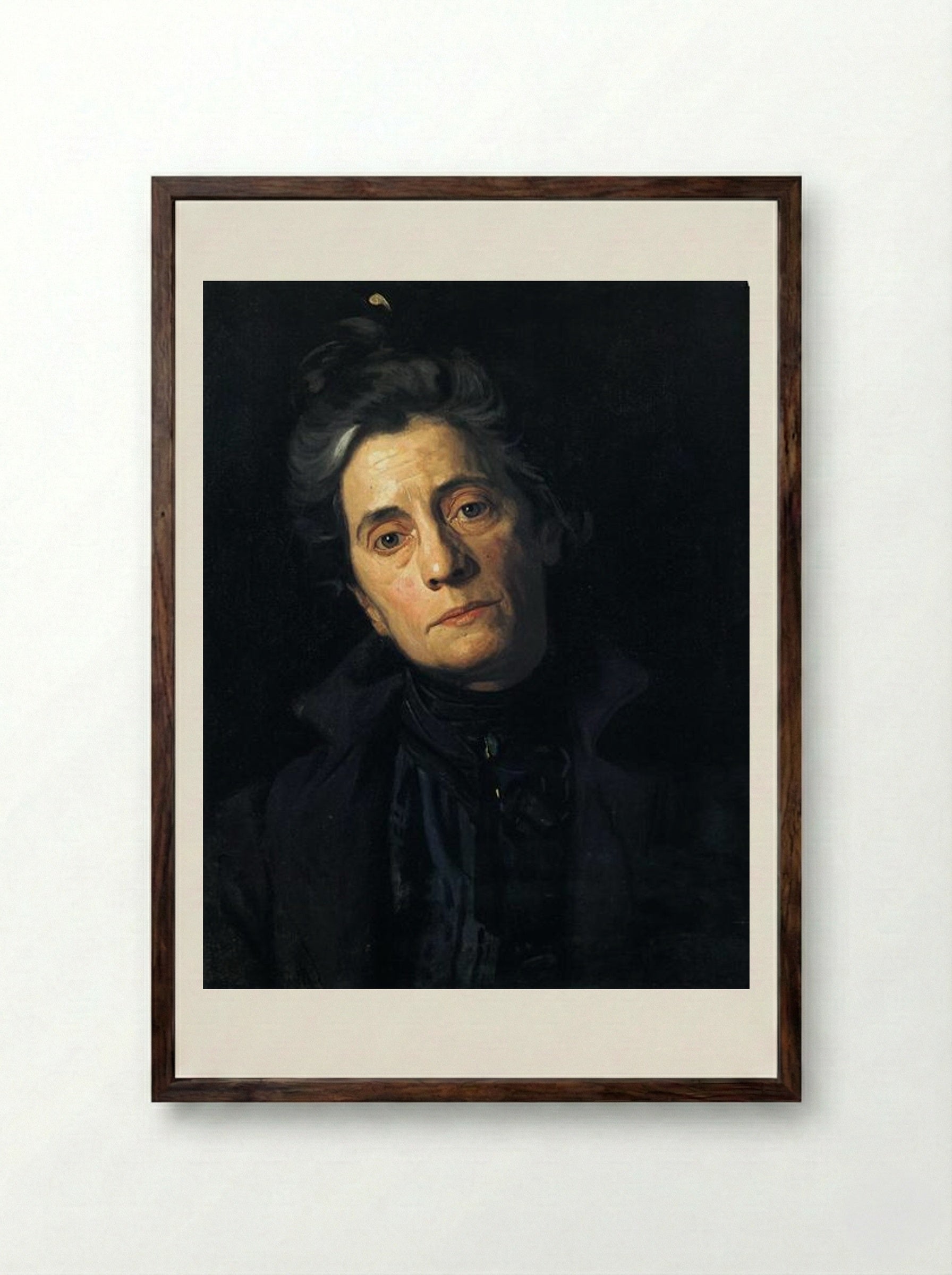 Portrait of Susan MacDowell Eakins - Thomas Eakins - Framed Print Dark Wood