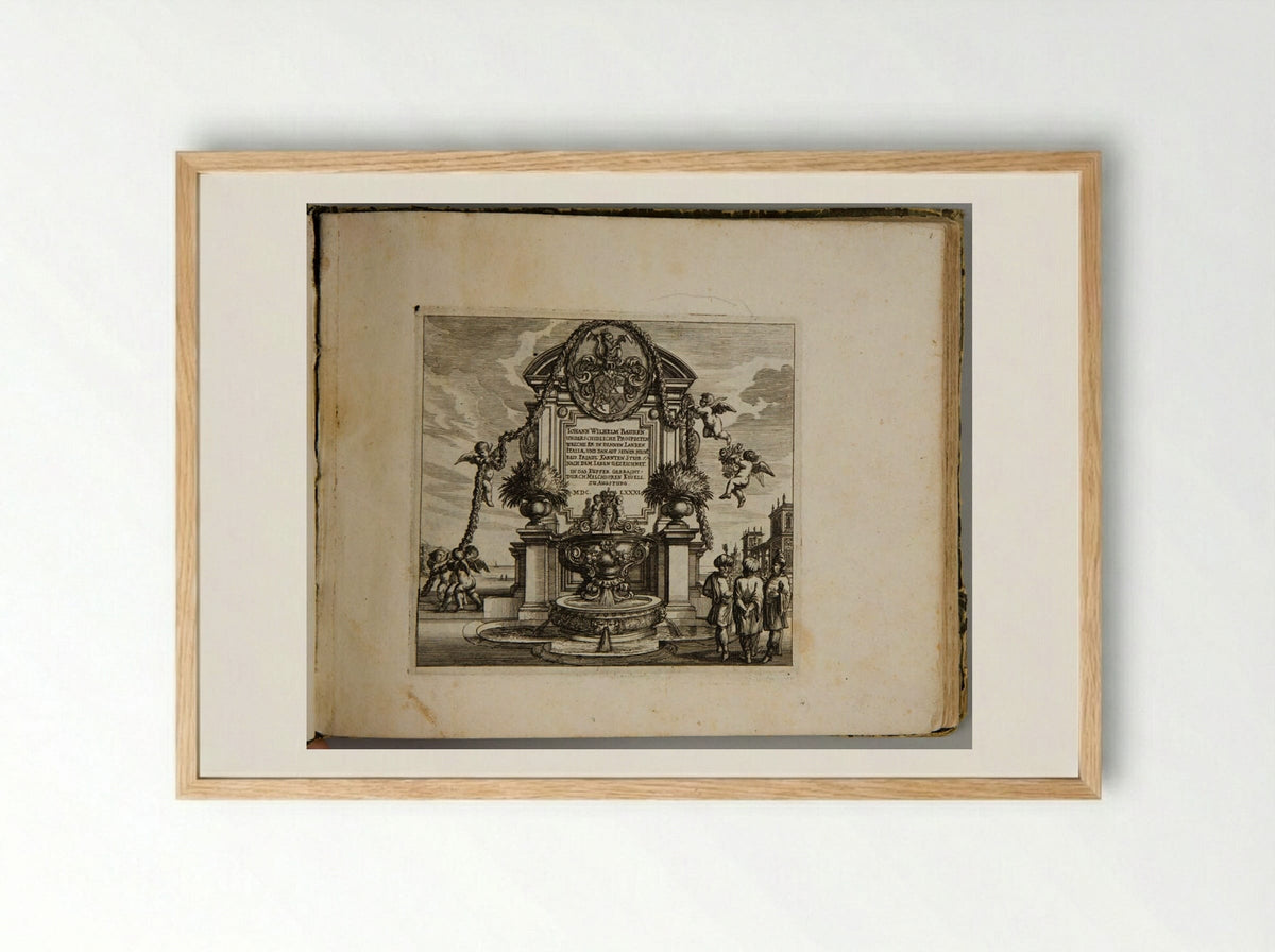 Title Page from Album of Views after Johann Wilhelm Baur - Melchior Küsel - Framed Print Wood