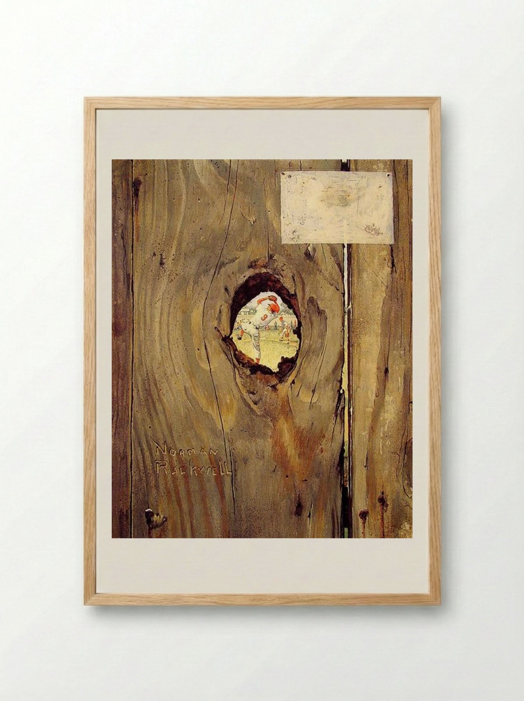 The Peephole - Norman Rockwell - Framed Print Wood