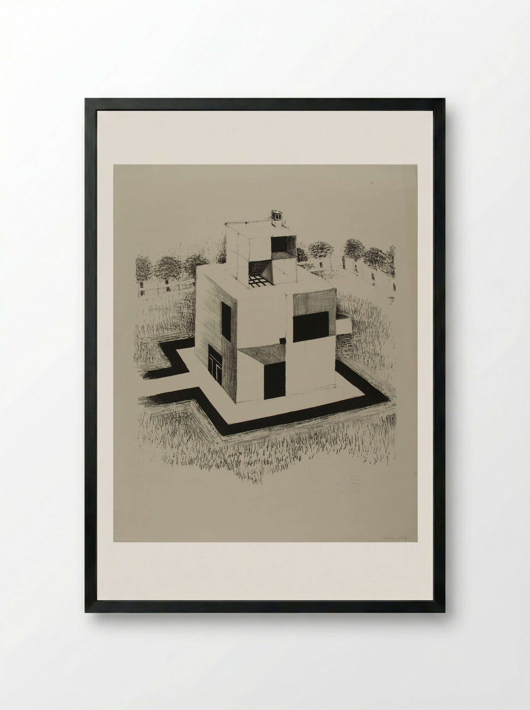 House of the White Man - Johannes Itten - Framed Print Black