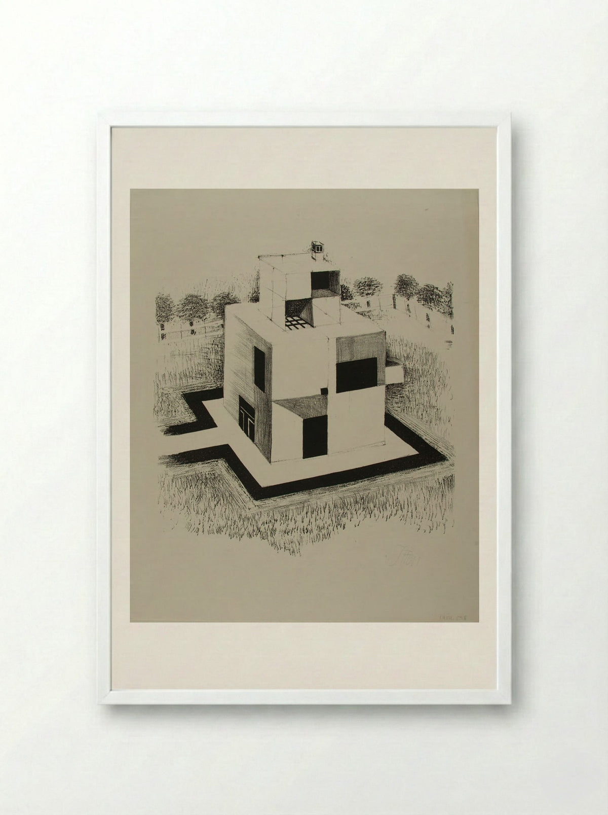 House of the White Man - Johannes Itten - Framed Print White