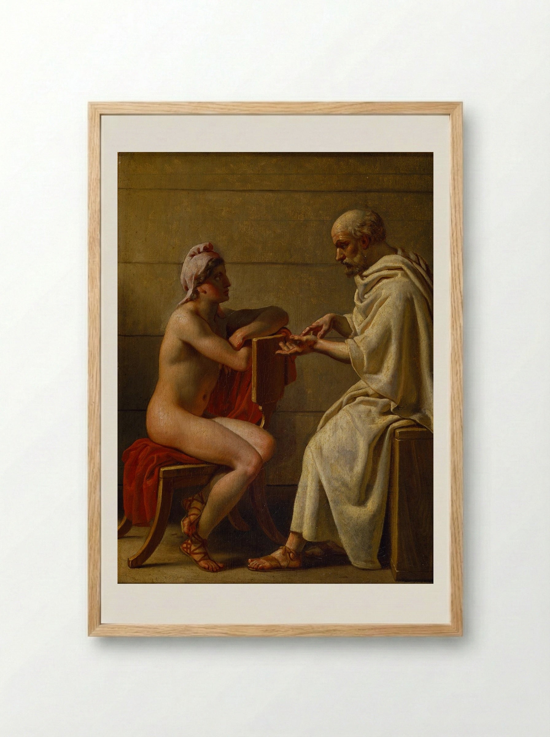 Socrates and Alcibiades - Christoffer Wilhelm Eckersberg - Framed Print Wood