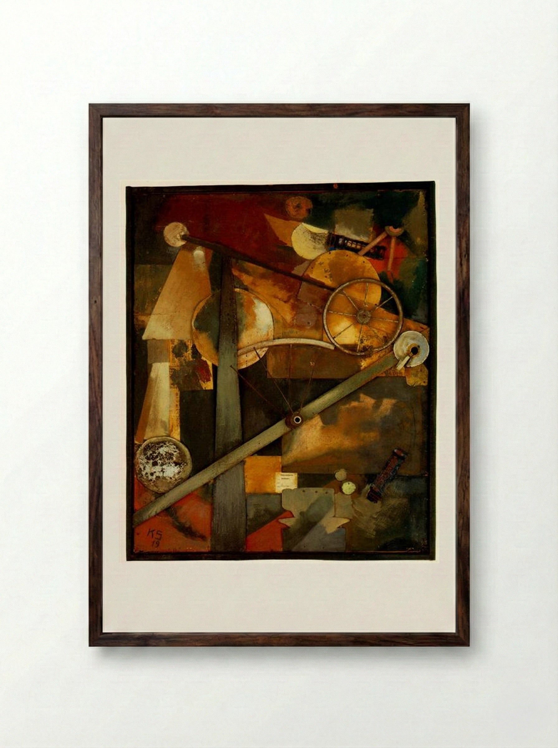 Construction for Noble Ladies - Kurt Schwitters - Framed Print Dark Wood