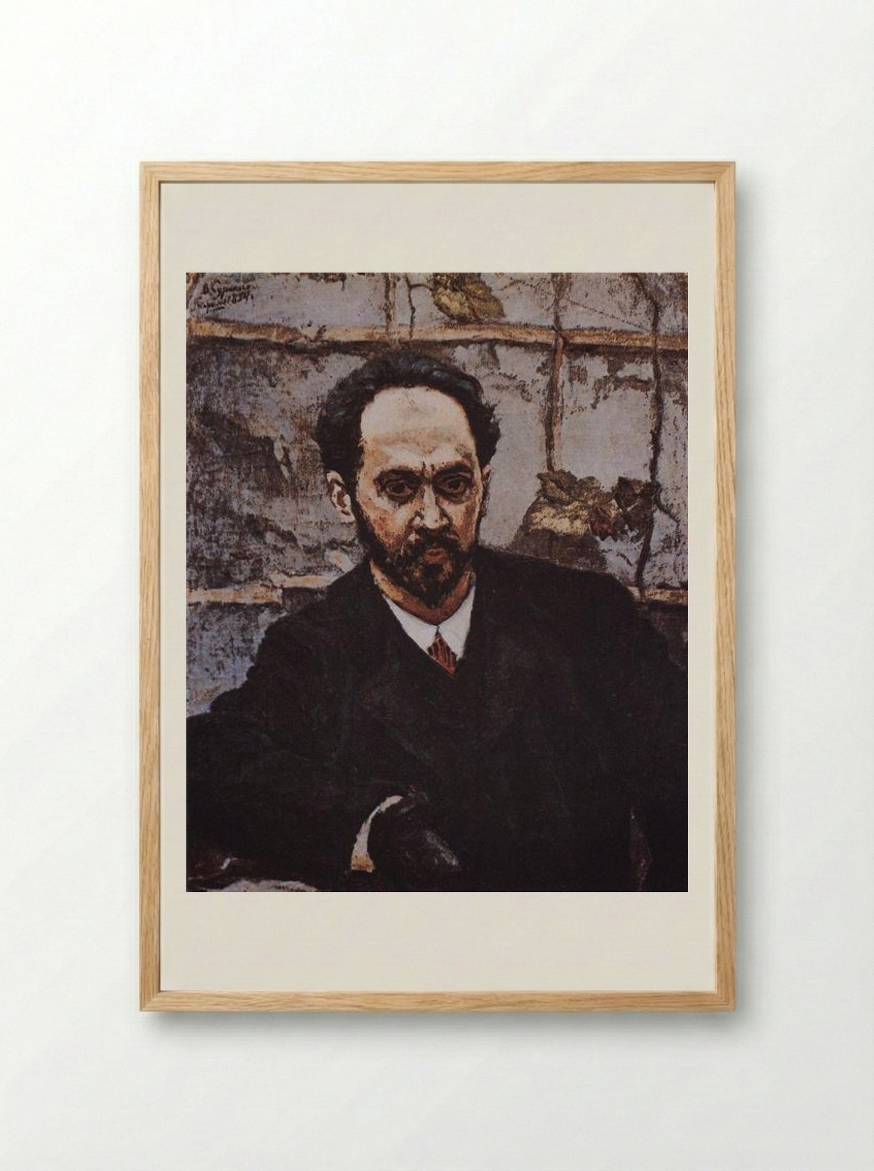 Portrait of I. E. Krachkovsky - Vasily Surikov - Framed Print Wood
