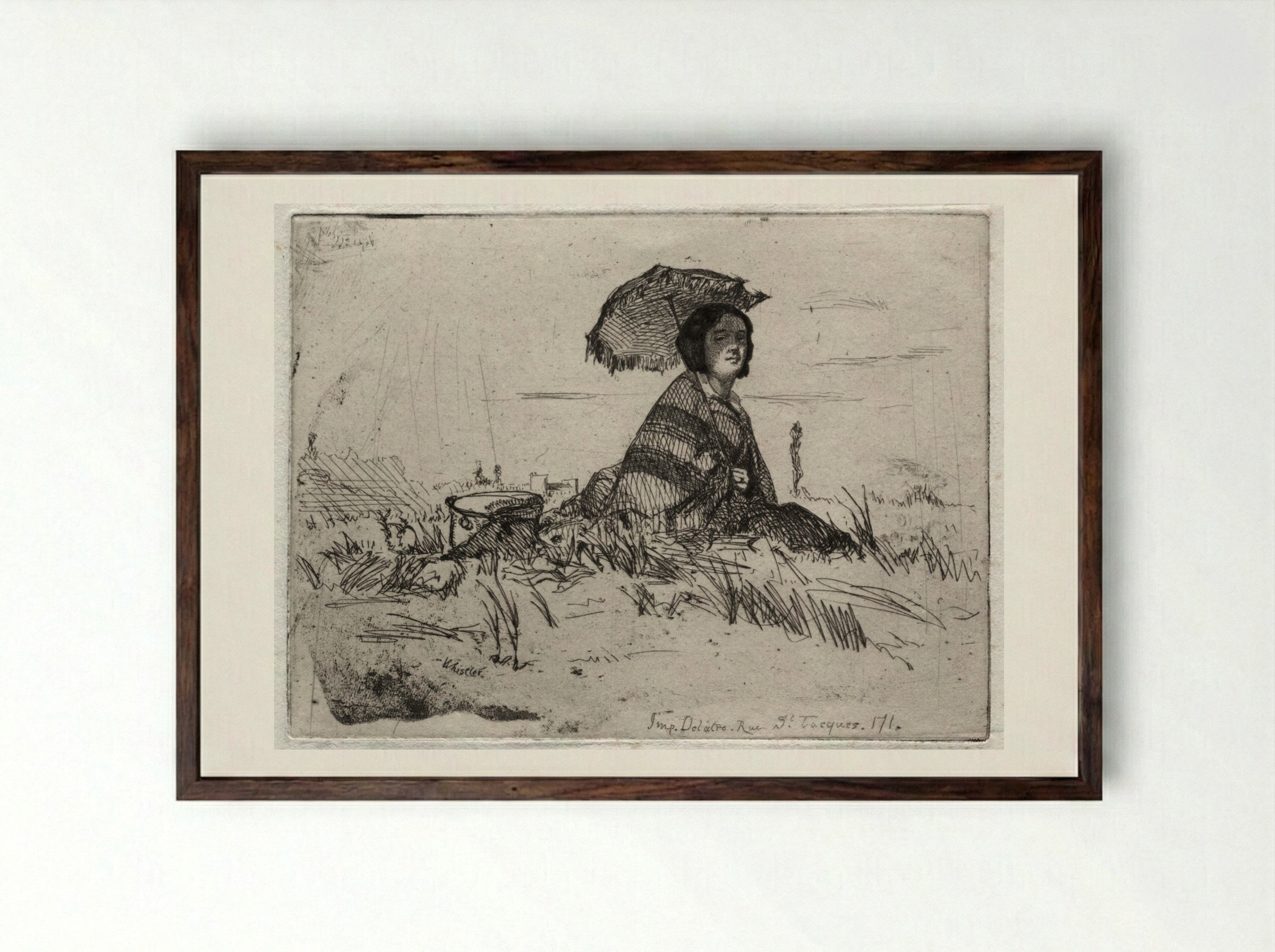 En Plein Soleil - James McNeill Whistler - Framed Print Dark Wood