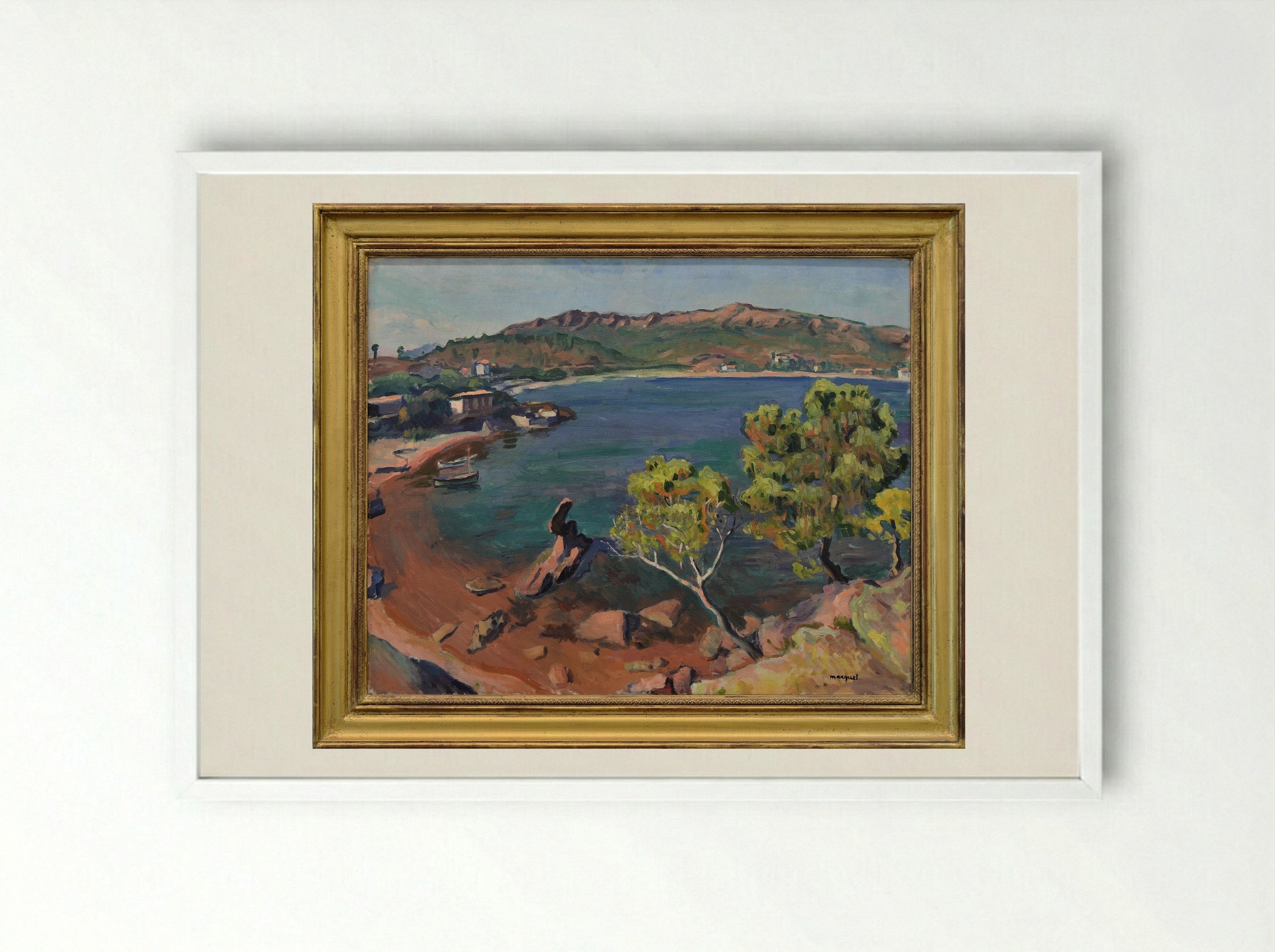 View of Agay - Albert Marquet - Framed Print White