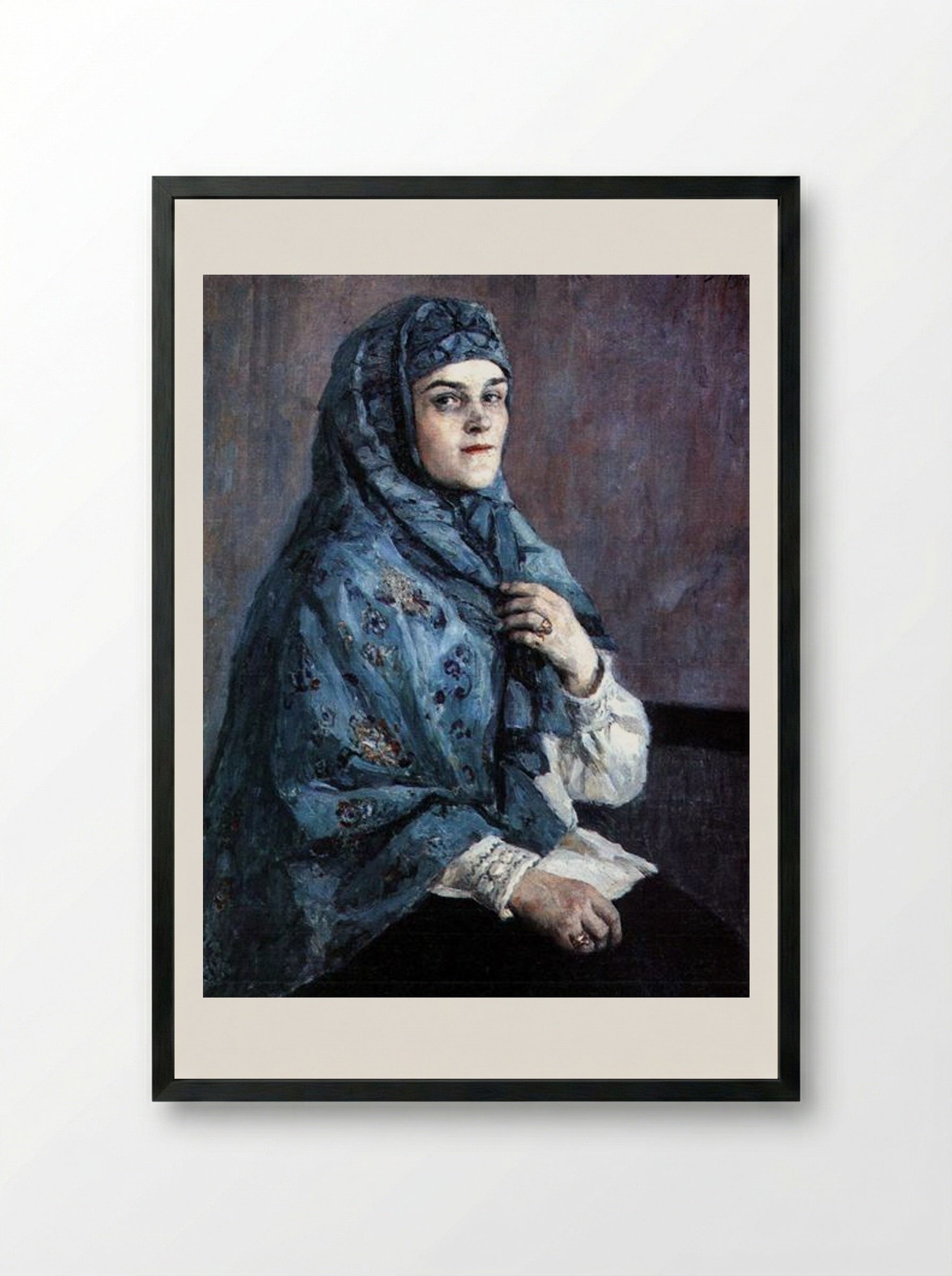 Portrait of Princess P. I. Shcherbatova - Vasily Surikov - Framed Print Black