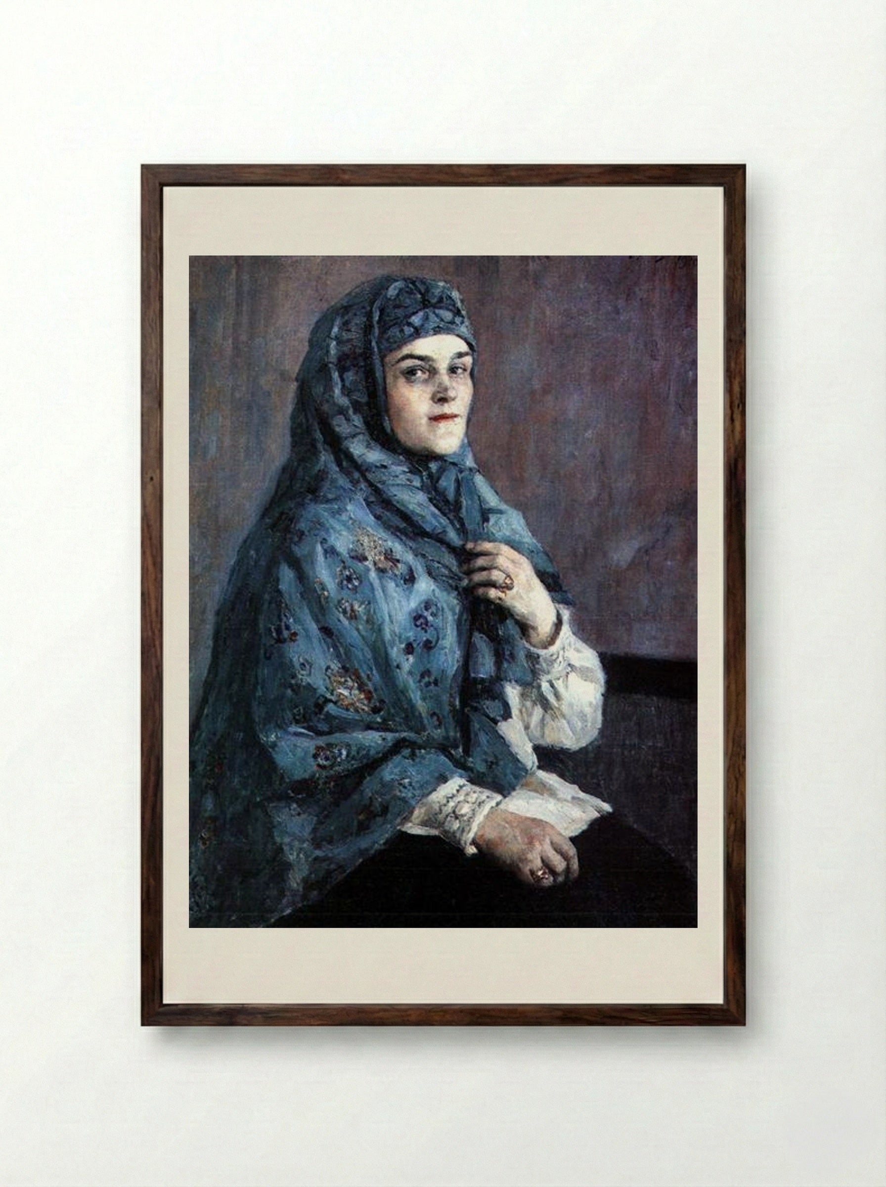 Portrait of Princess P. I. Shcherbatova - Vasily Surikov - Framed Print Dark Wood