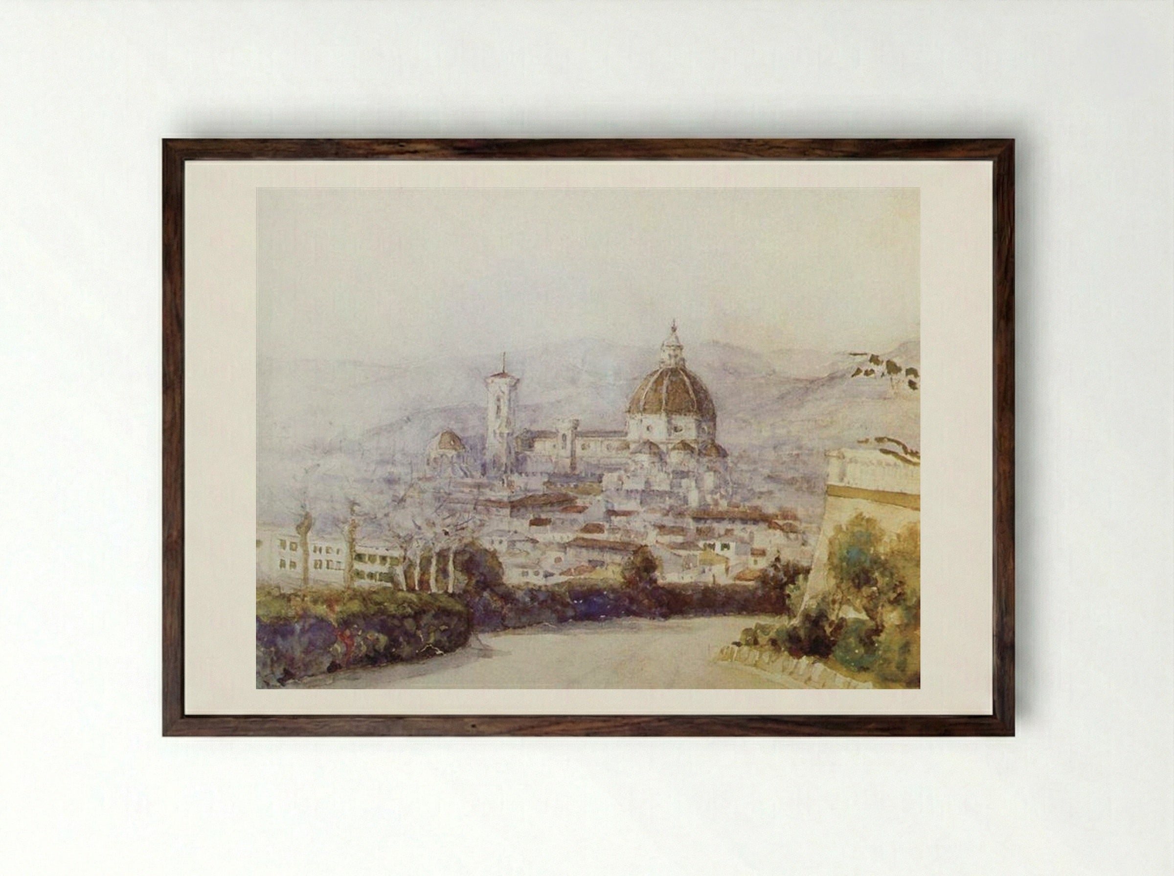 Florence - Vasily Surikov - Framed Print Dark Wood
