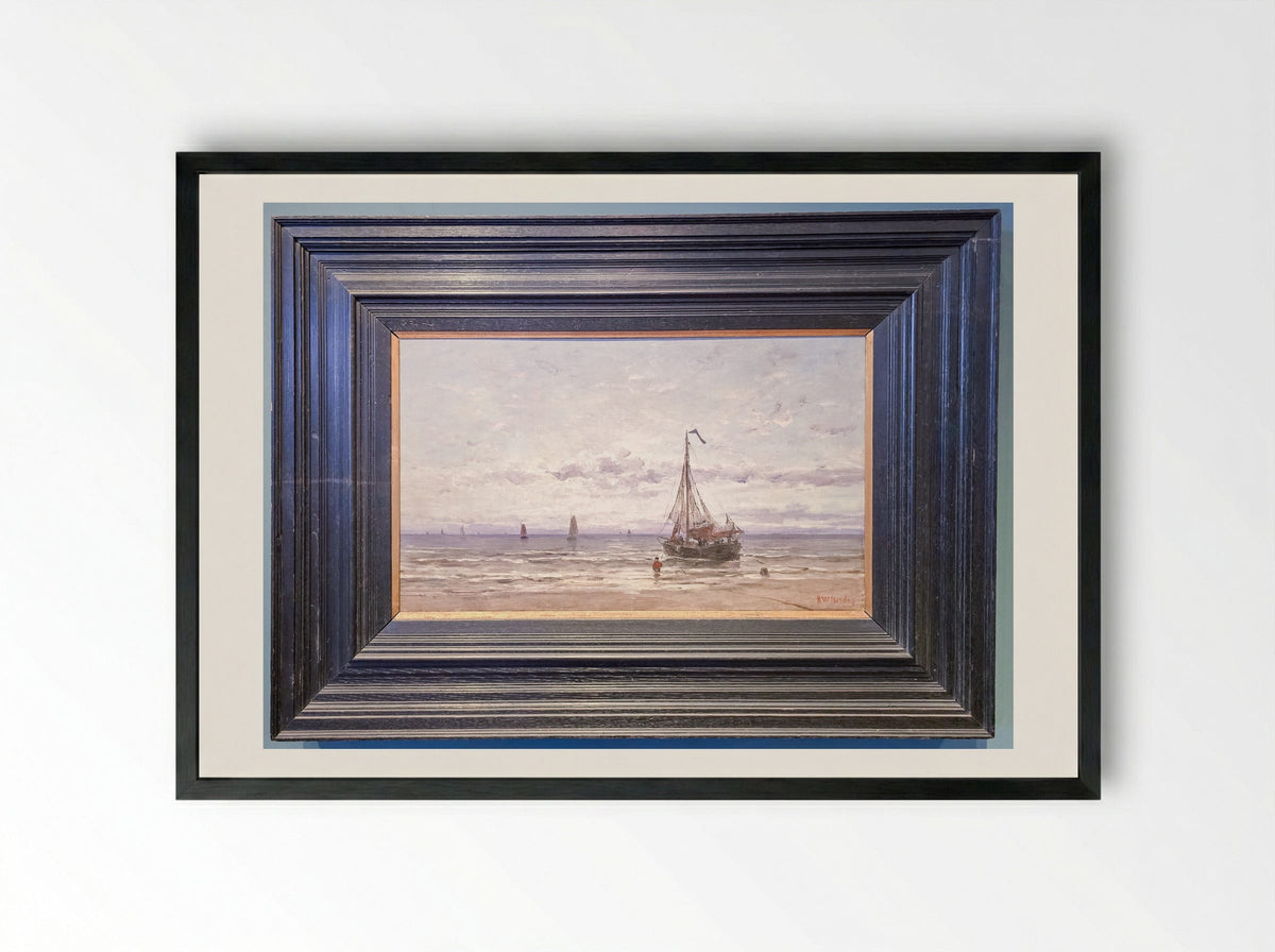 Zeegezicht - Hendrik Willem Mesdag - Framed Print Black