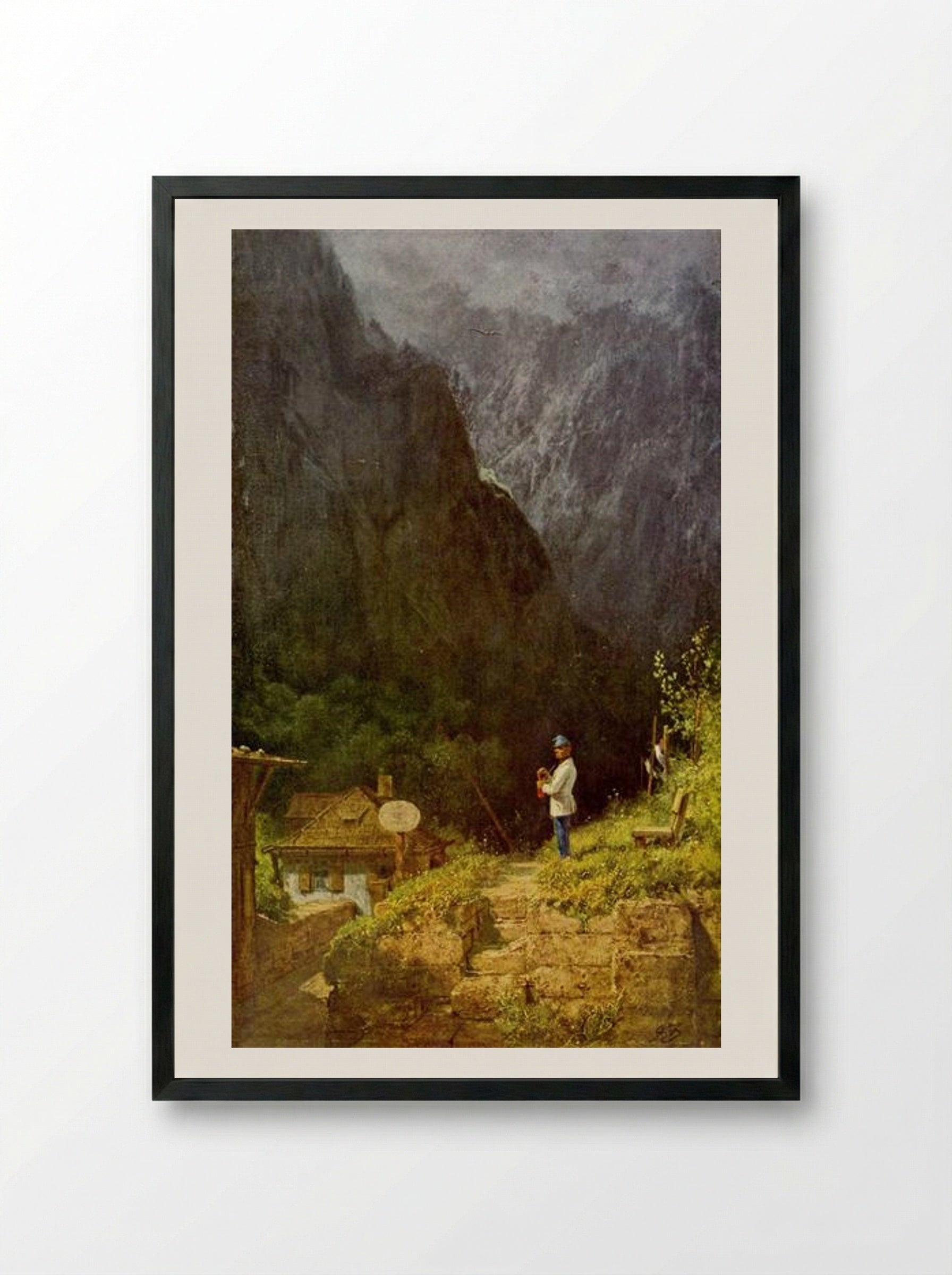 Tyrolean Toll House - Carl Spitzweg - Framed Print Black