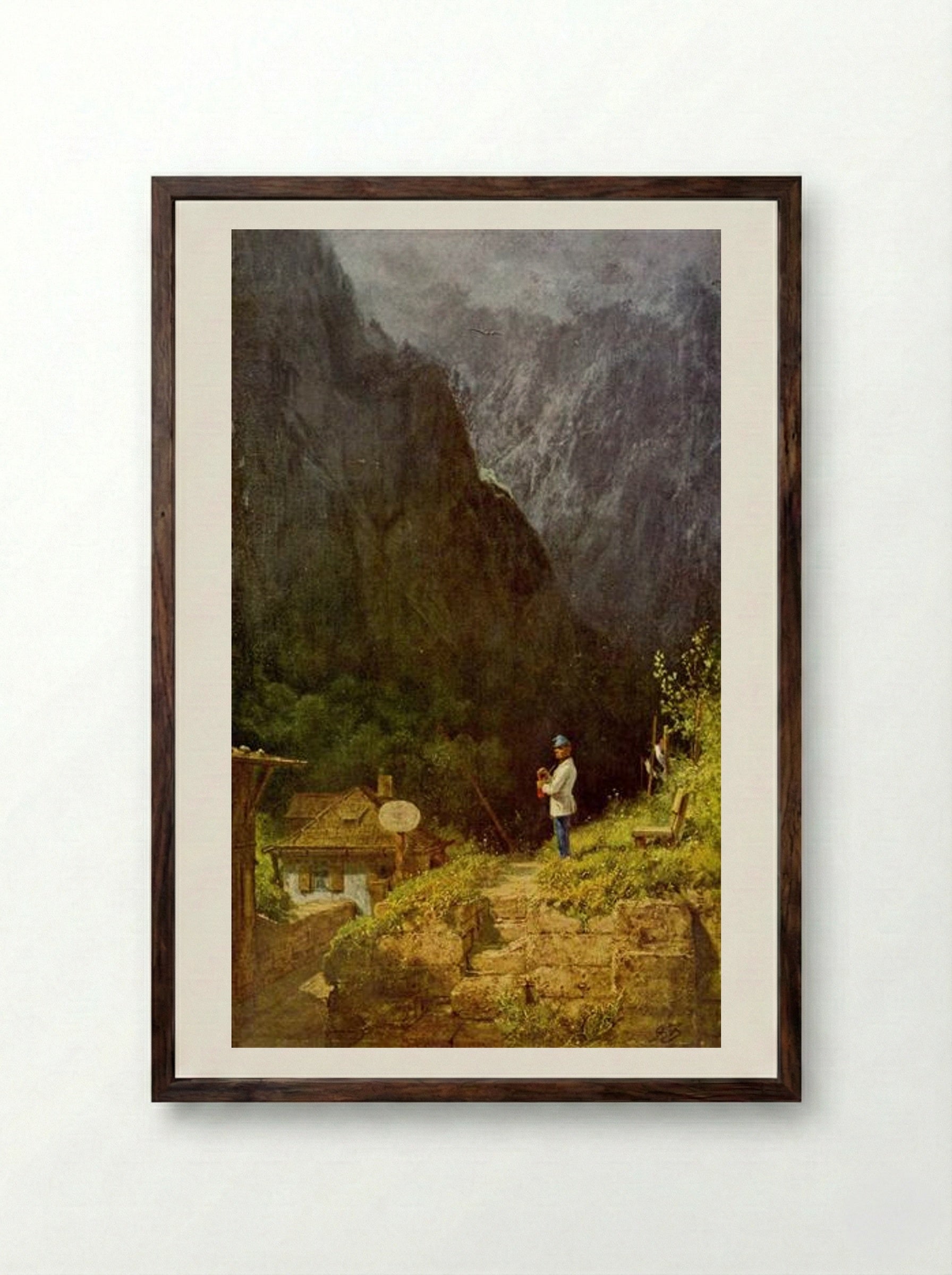 Tyrolean Toll House - Carl Spitzweg - Framed Print Dark Wood