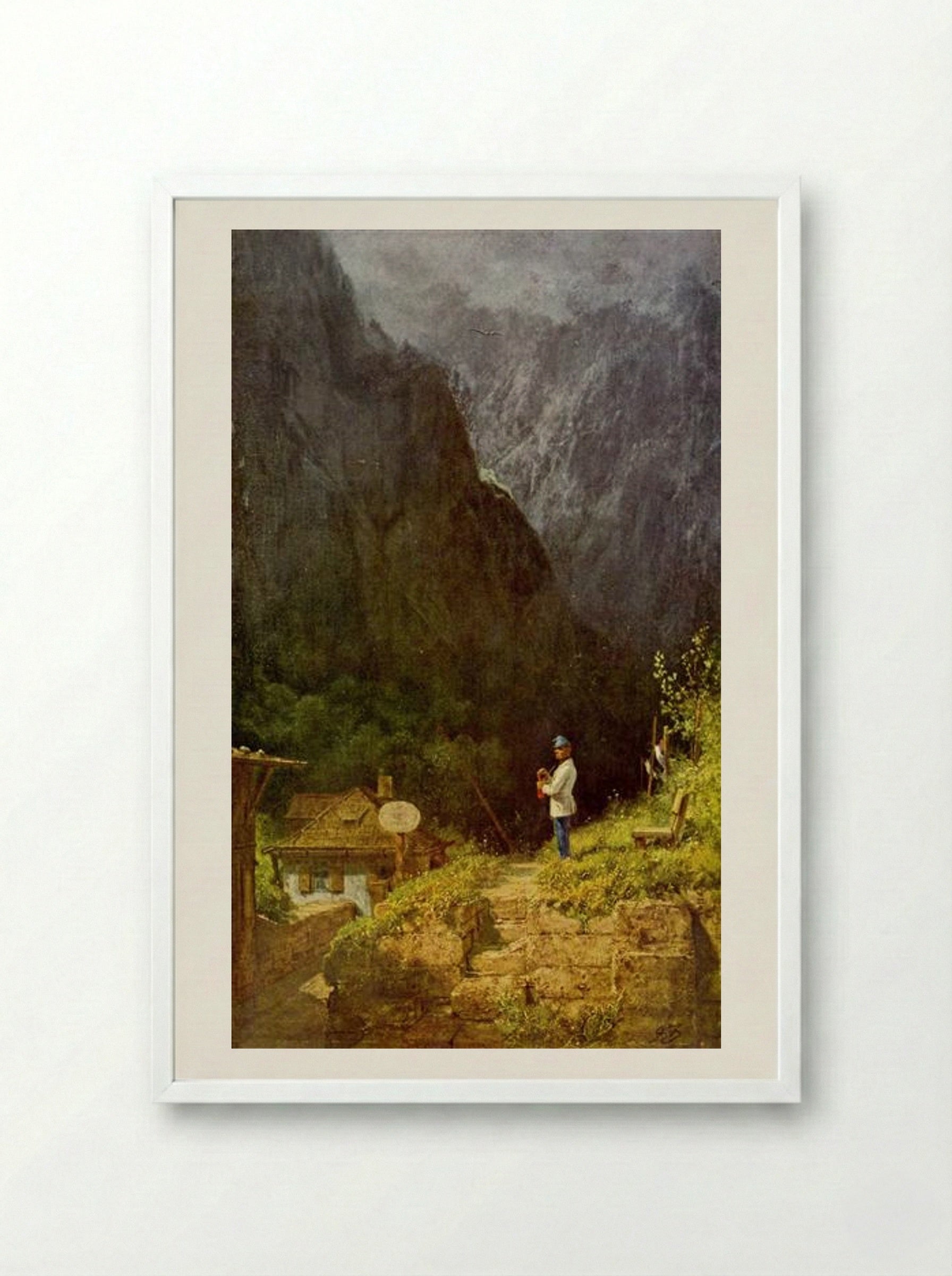 Tyrolean Toll House - Carl Spitzweg - Framed Print White