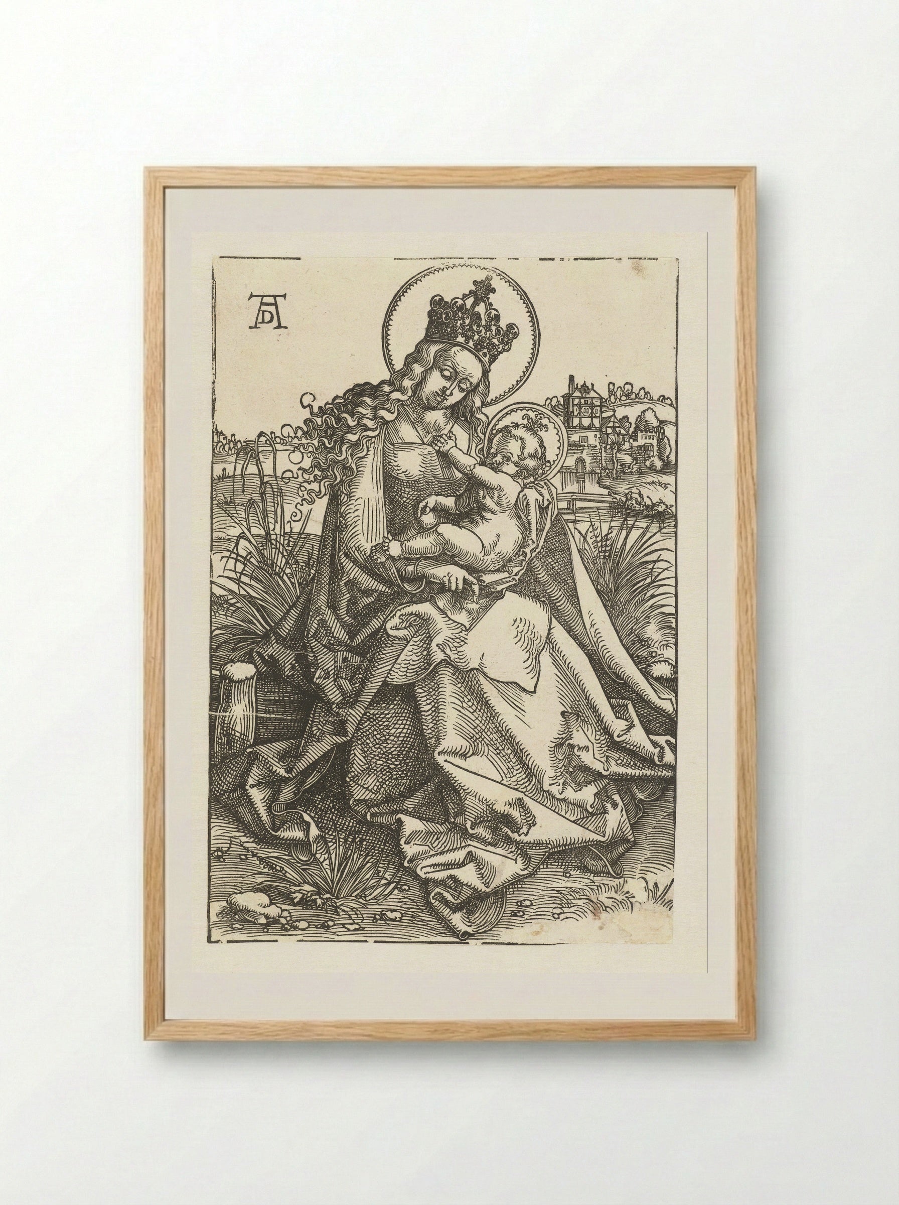 Virgin and Child in a Landscape - Hans Baldung Grien - Framed Print Wood