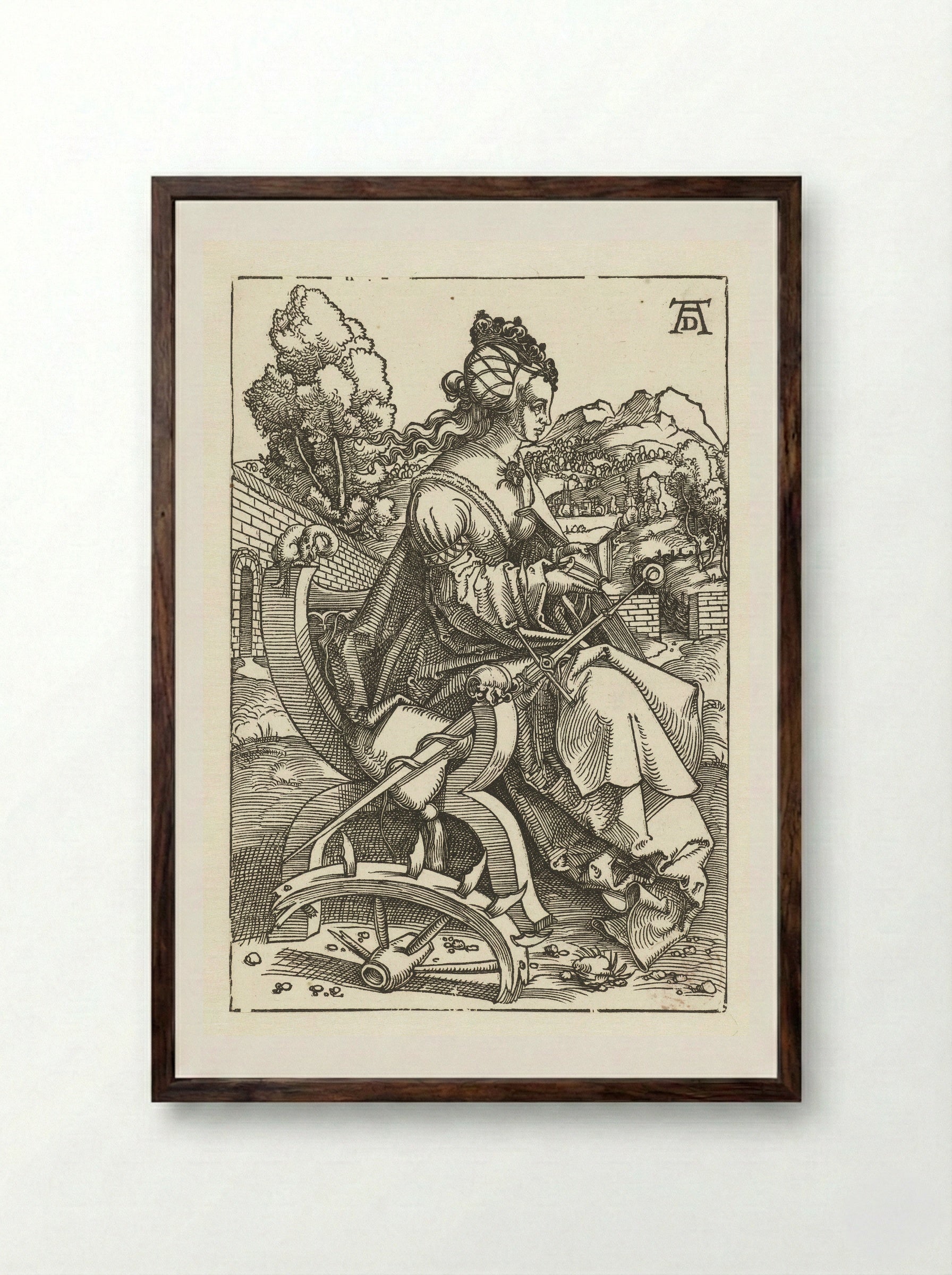 Saint Catherine - Albrecht Dürer - Framed Print Dark Wood