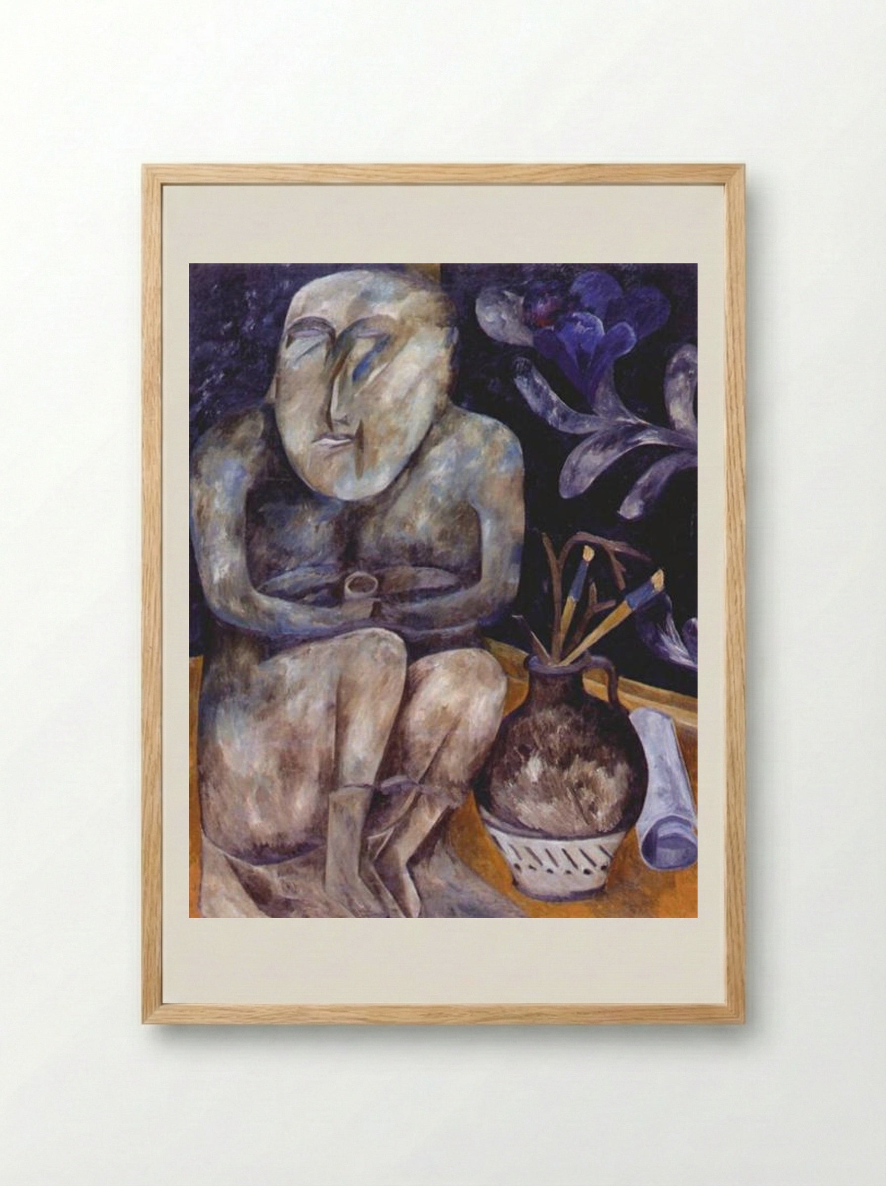 Stone Maiden (Still Life) - Natalia Goncharova - Framed Print Wood