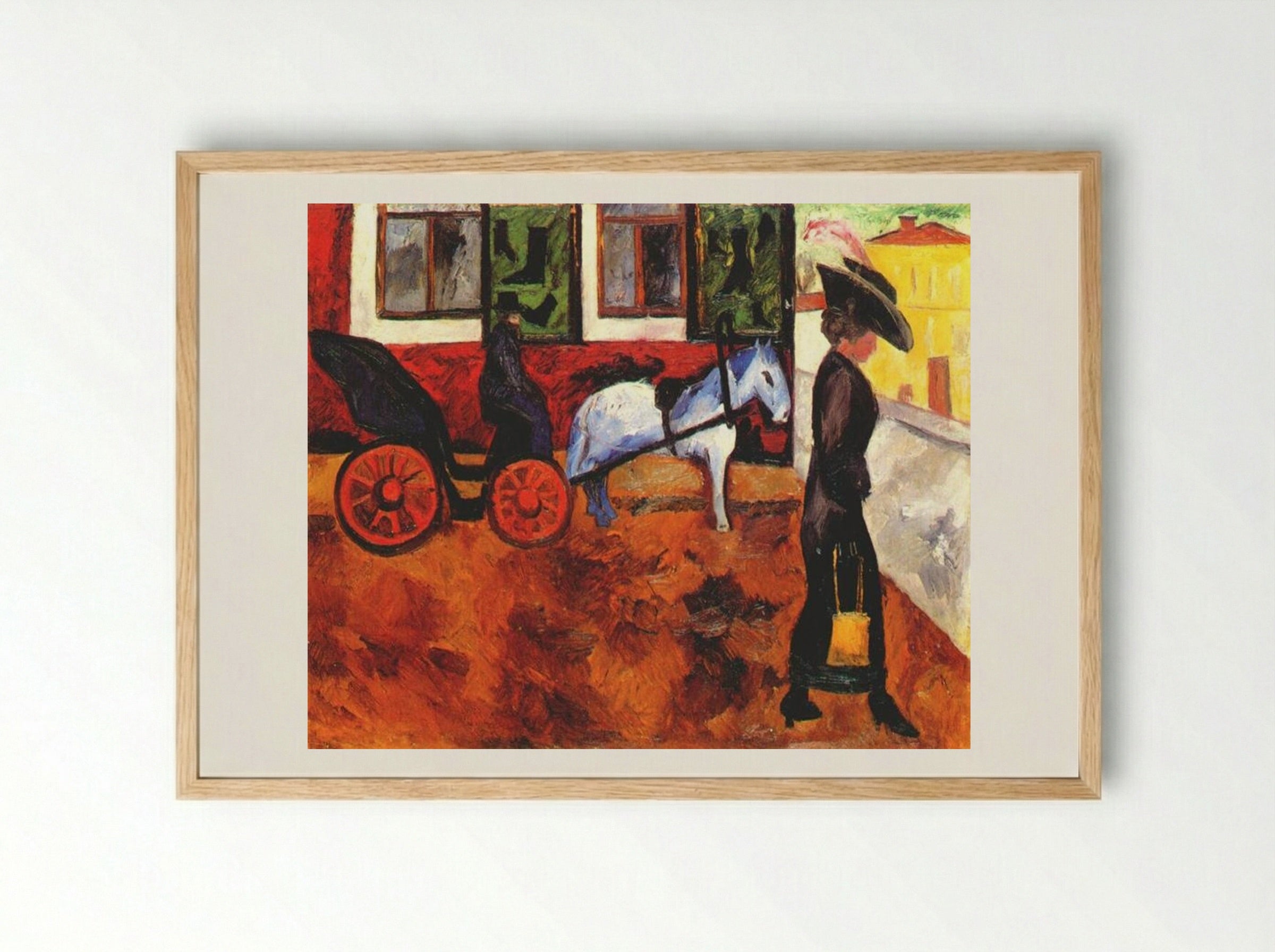 Moscow Street - Natalia Goncharova - Framed Print Wood