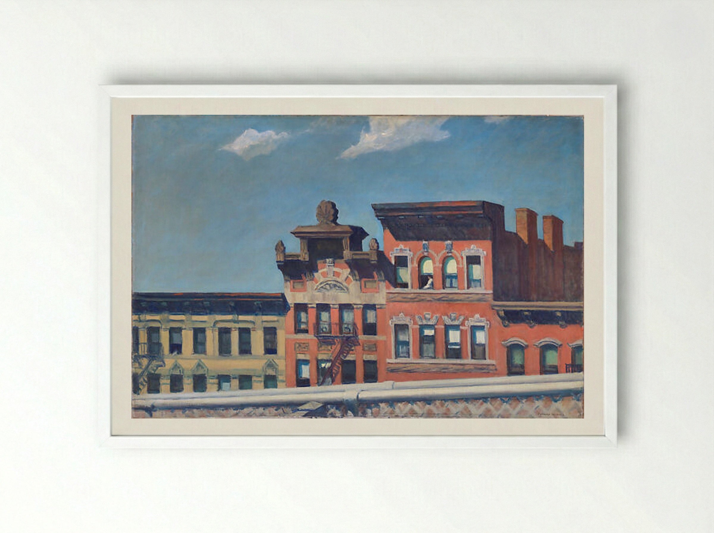 From Williamsburg Bridge - Edward Hopper - Framed Print White