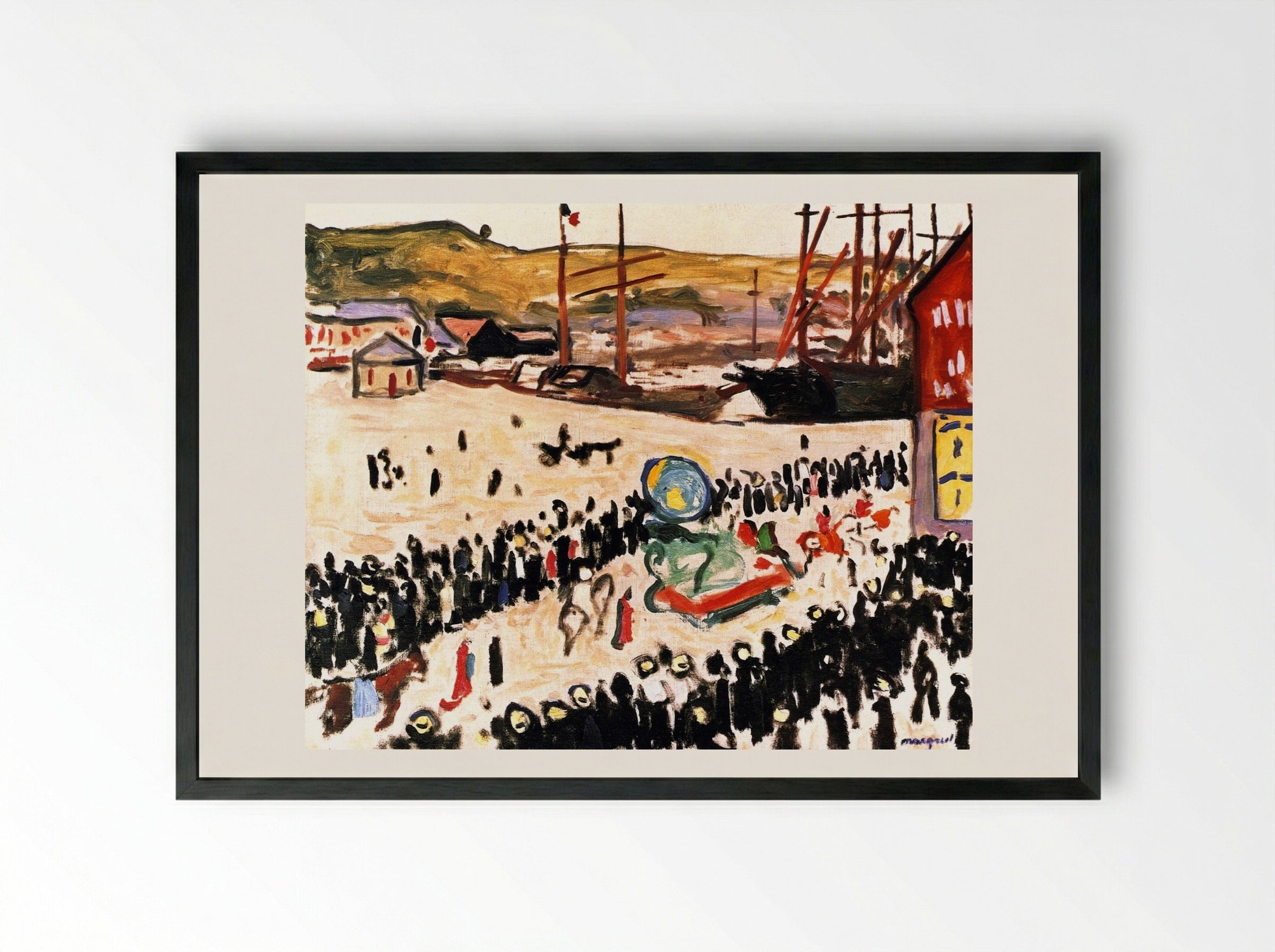 Carnival on the Beach - Albert Marquet - Framed Print Black