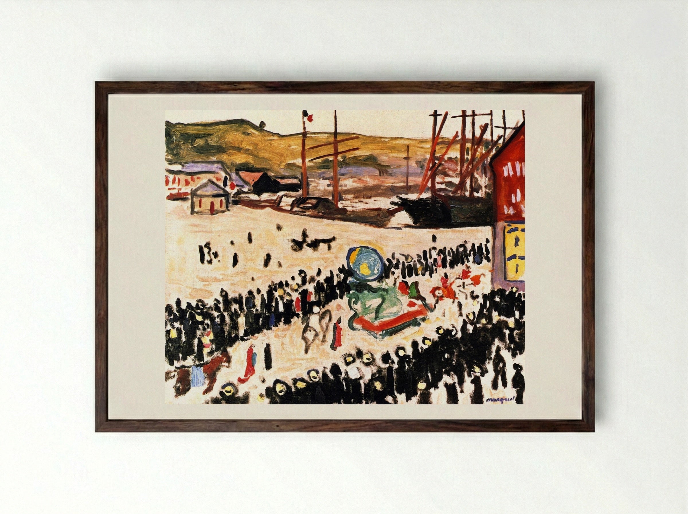 Carnival on the Beach - Albert Marquet - Framed Print Dark Wood