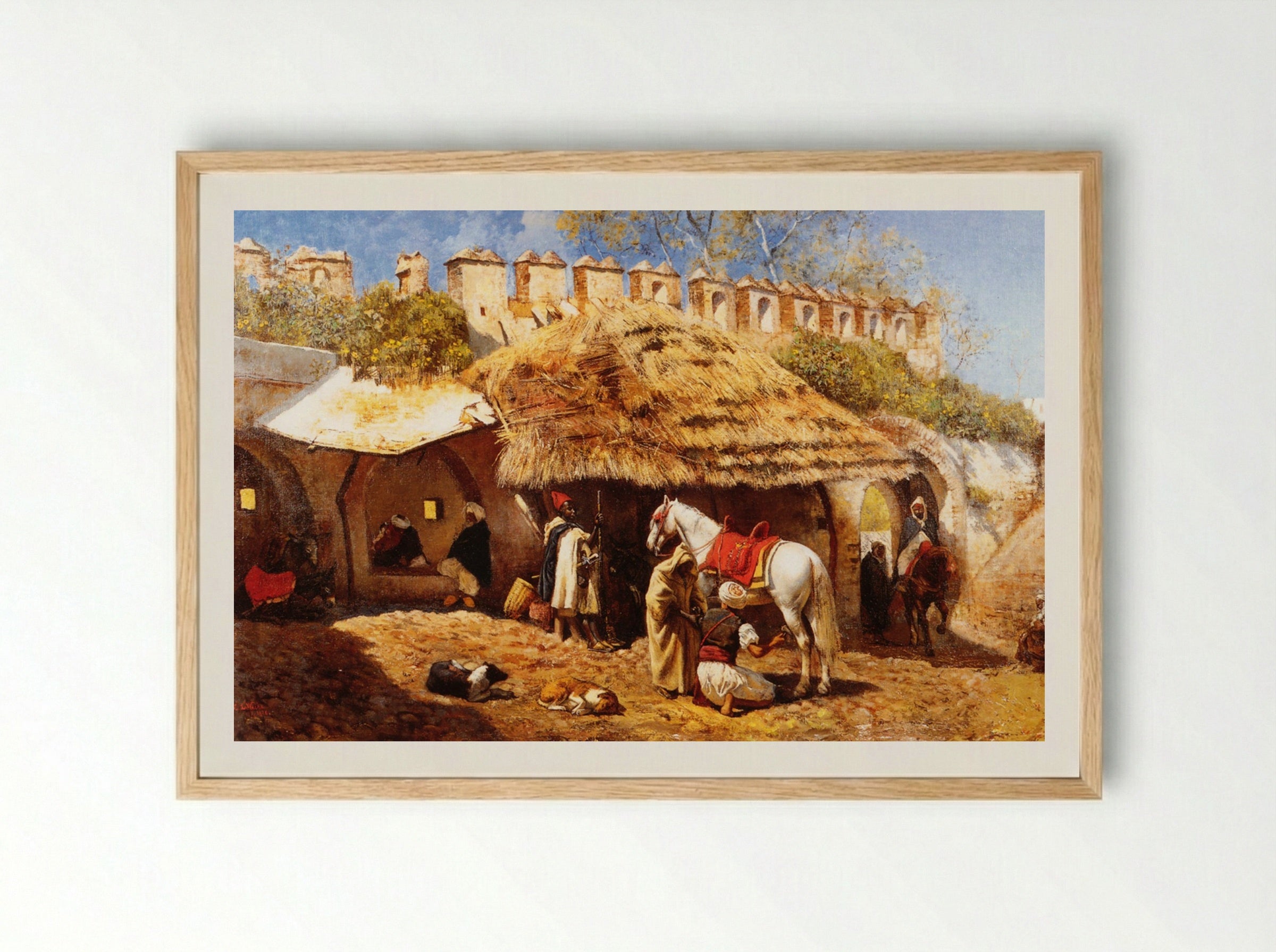 Blacksmith Shop at Tangiers - Edwin Lord Weeks - Framed Print Wood