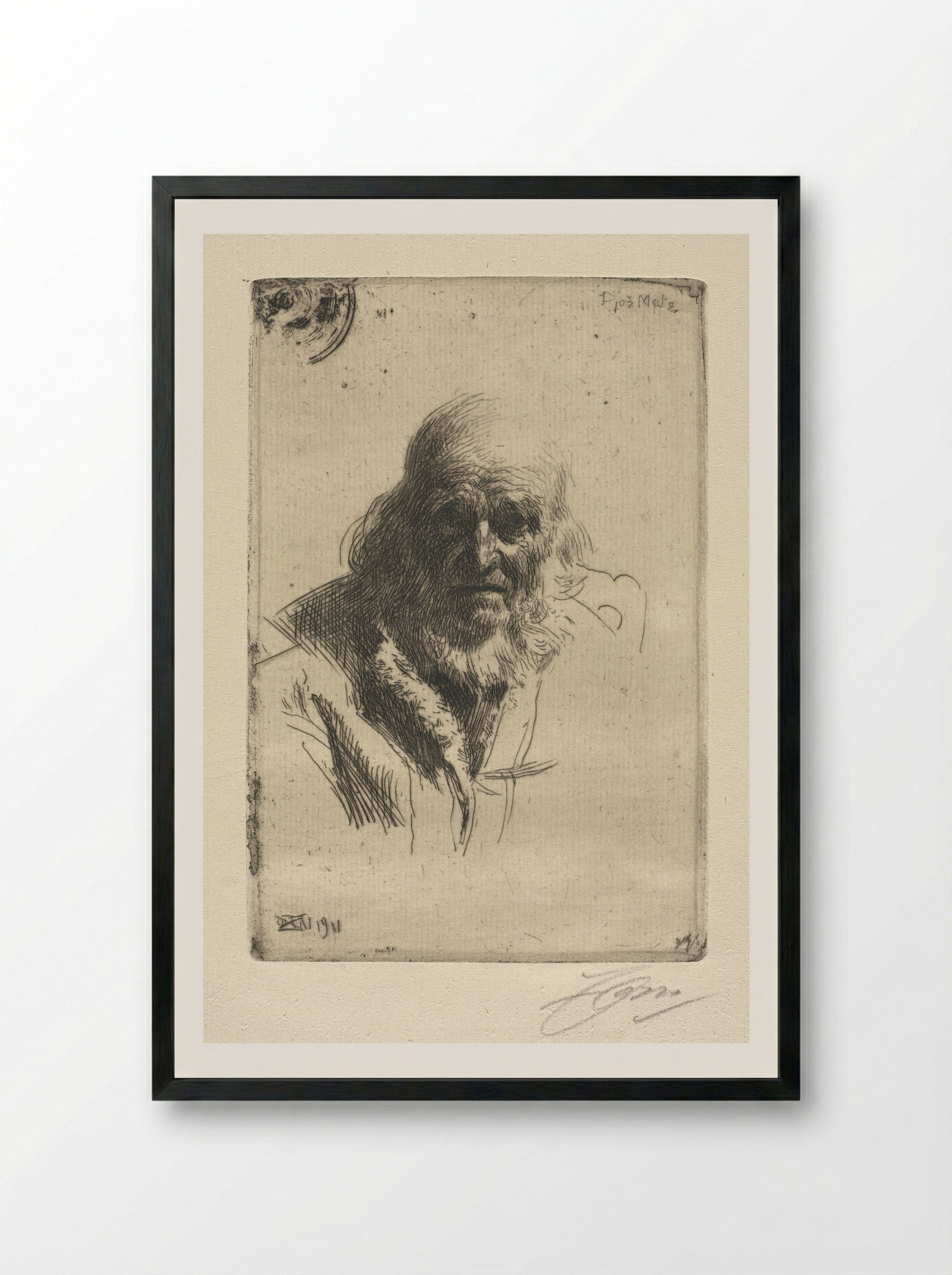 Djos Mats - Anders Zorn - Framed Print Black