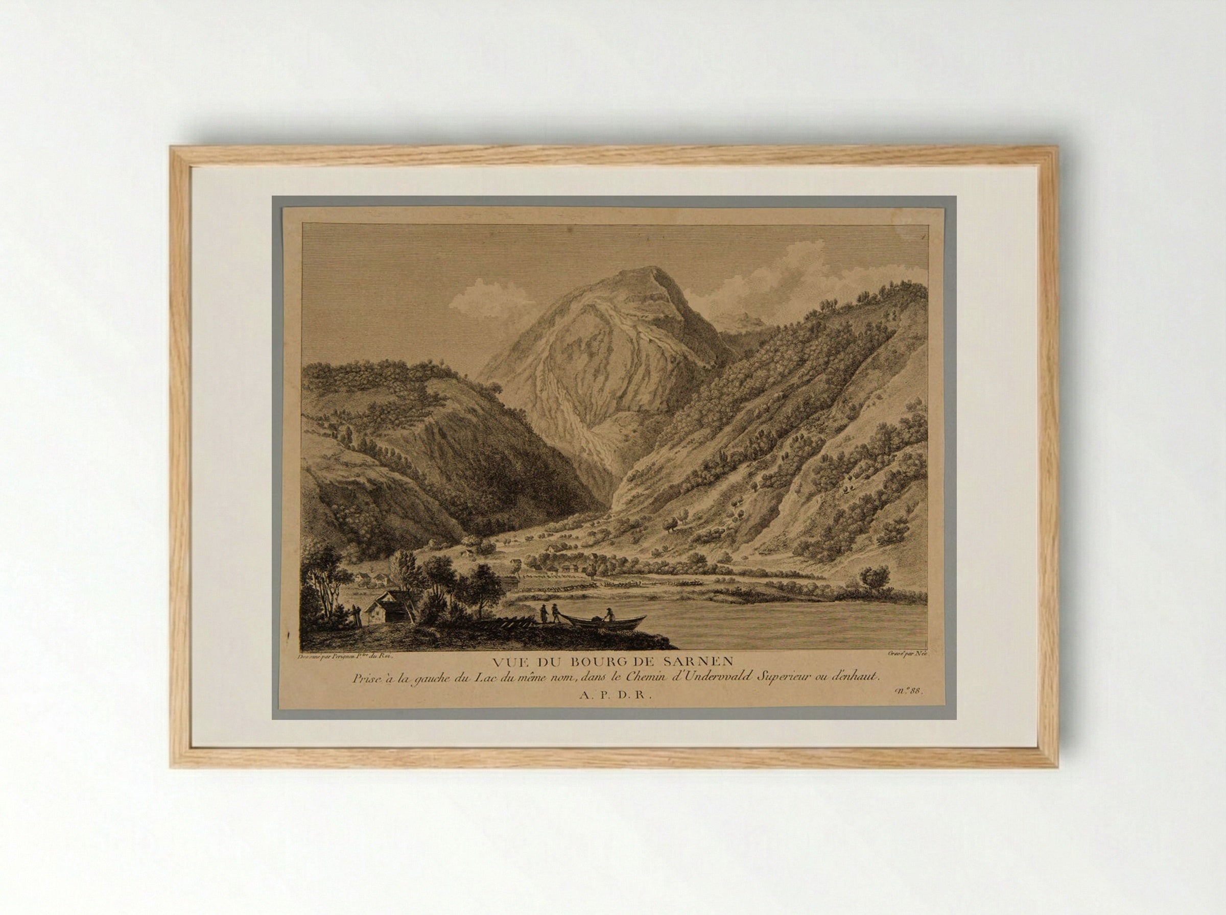 Vue du Bourg de Sarnen - François Denis Née - Framed Print Wood