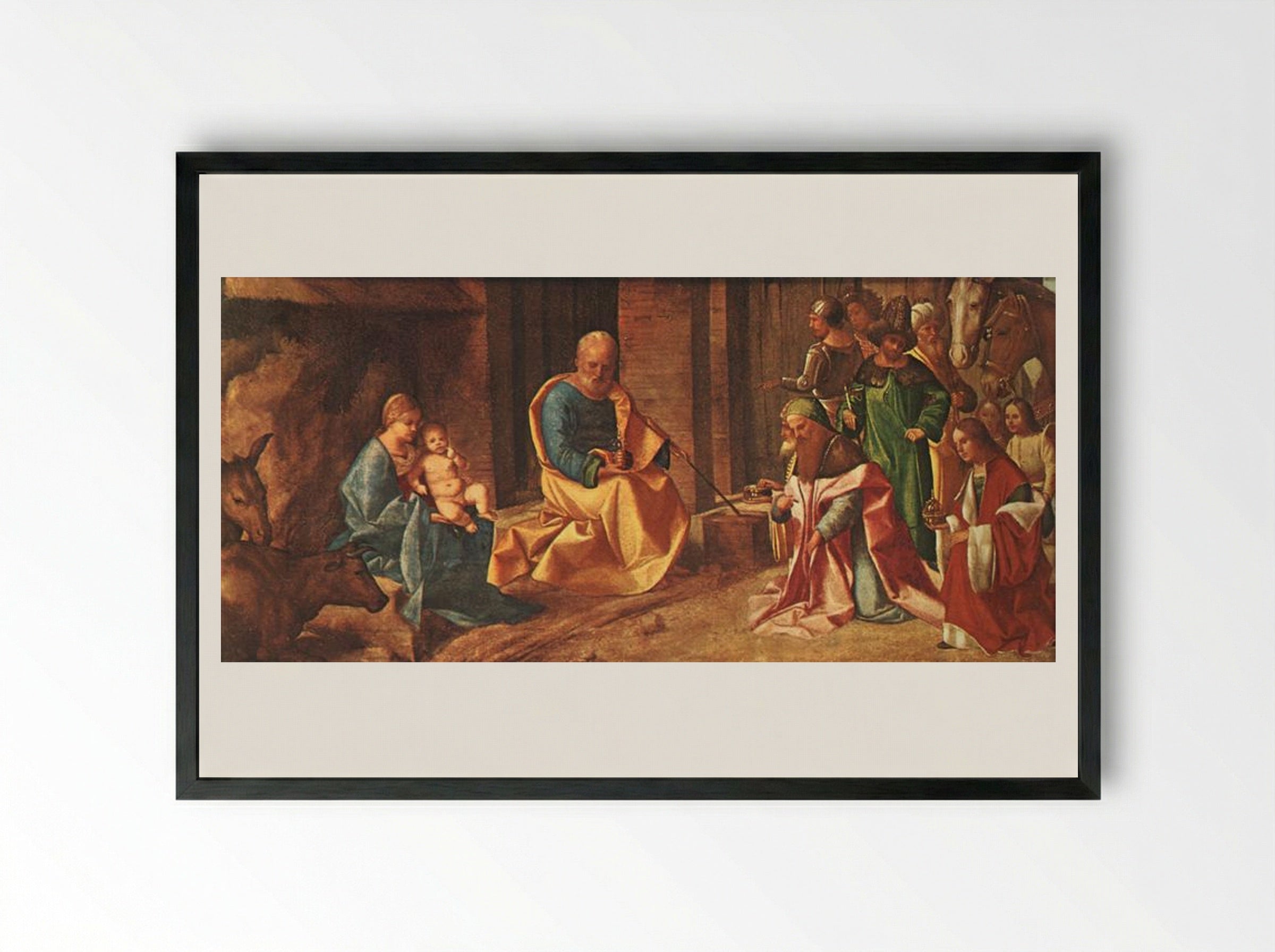 The Adoration of the Kings - Giorgione - Framed Print Black
