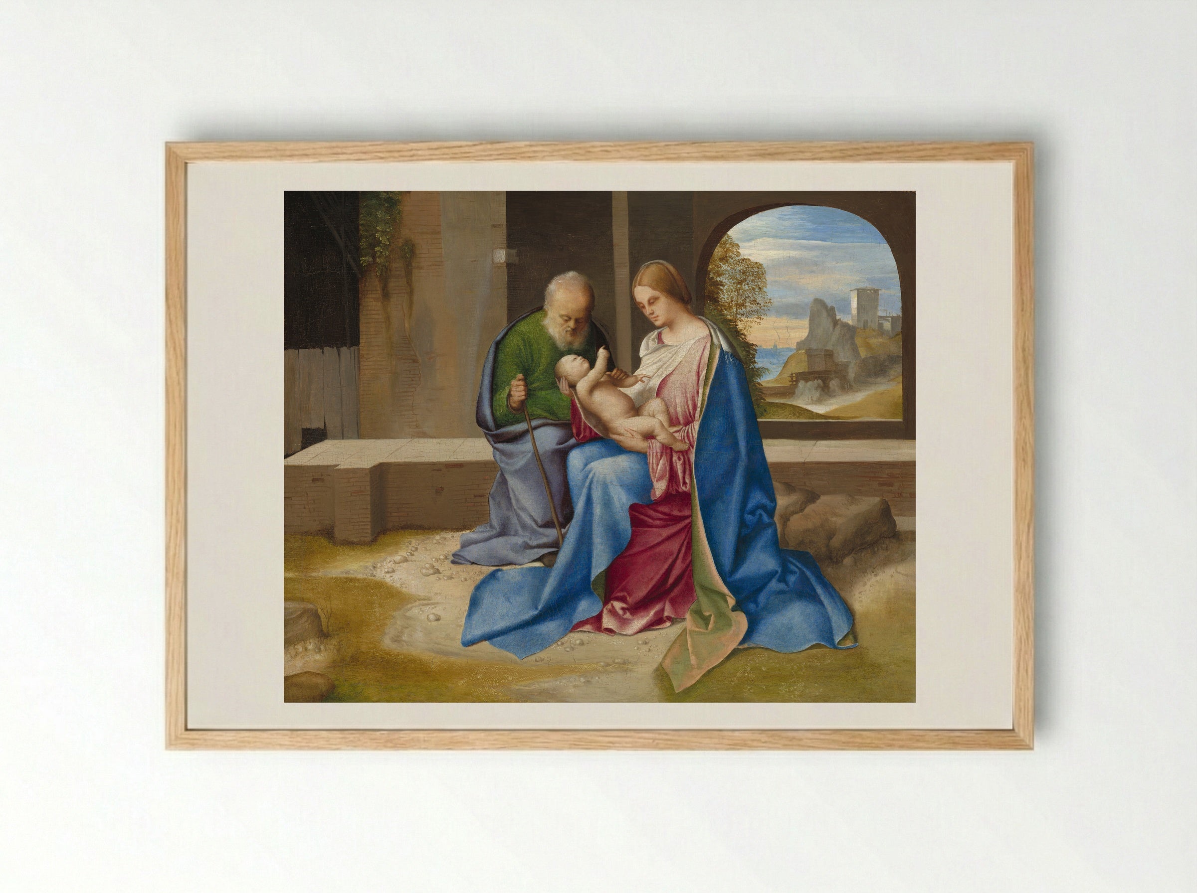 The Holy Family (Madonna Benson) - Giorgione - Framed Print Wood