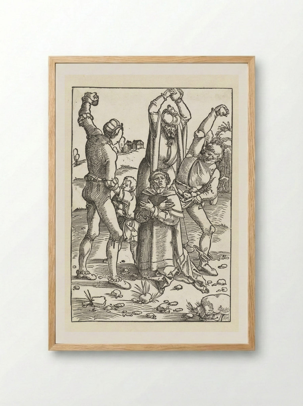 The Stoning of Saint Stephen - Hans Baldung Grien - Framed Print Wood
