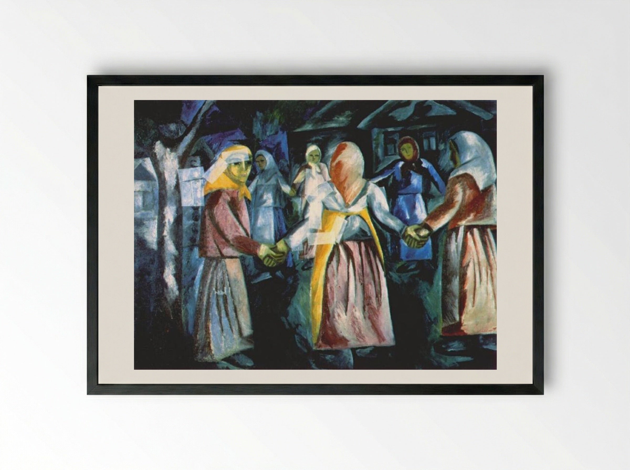 Round Dance - Natalia Goncharova - Framed Print Black