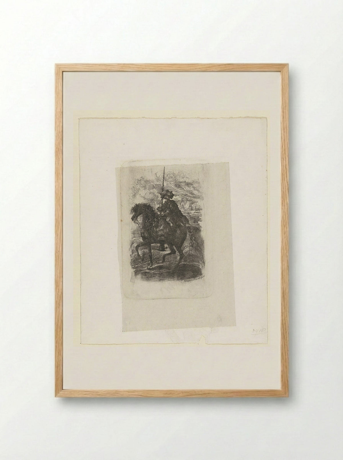 Man in Eastern Costume on Horseback - Auguste Delâtre - Framed Print Wood