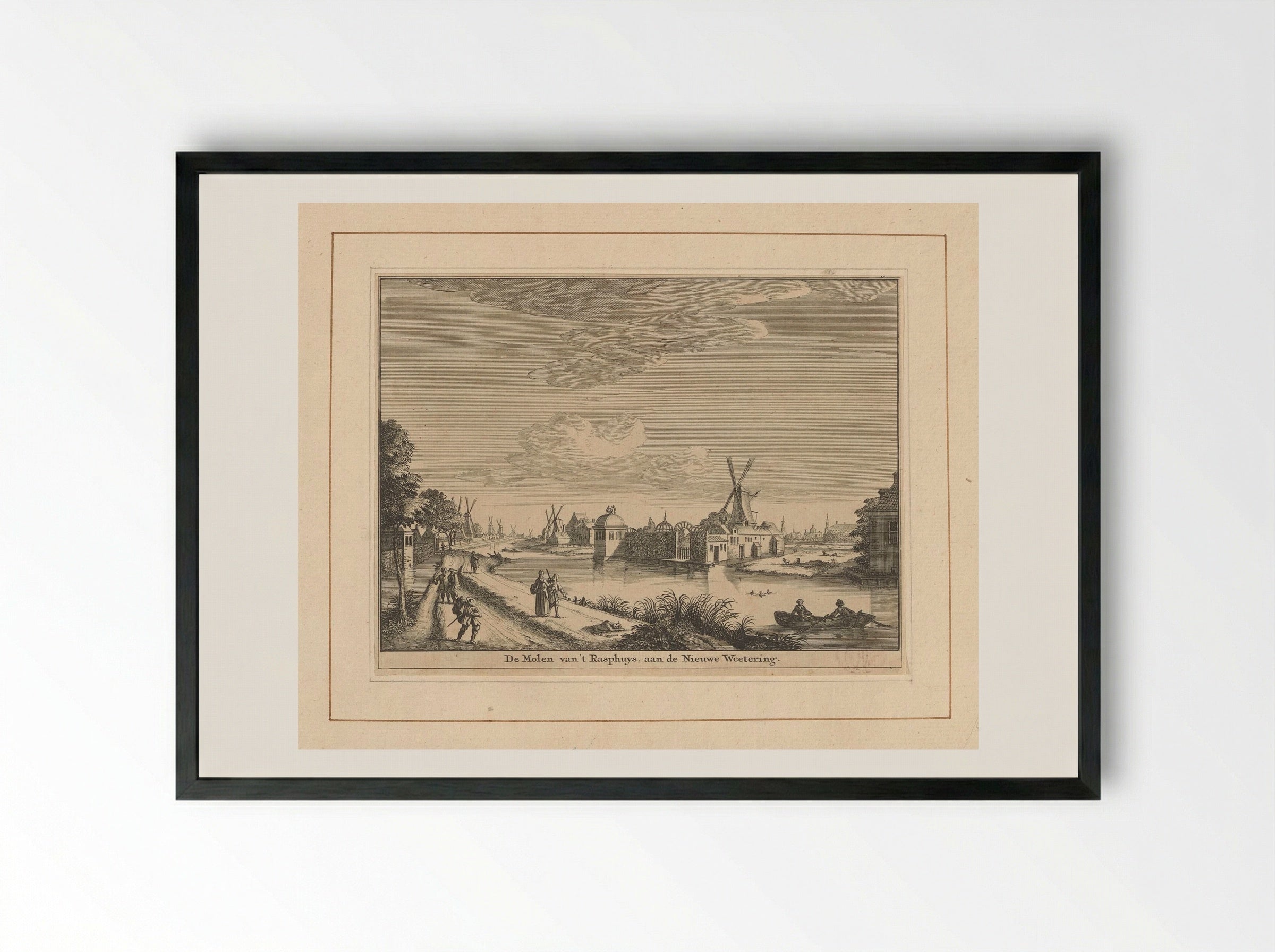 Gezicht op de Rasphuismolen te Amsterdam - Jan Goeree - Framed Print Black