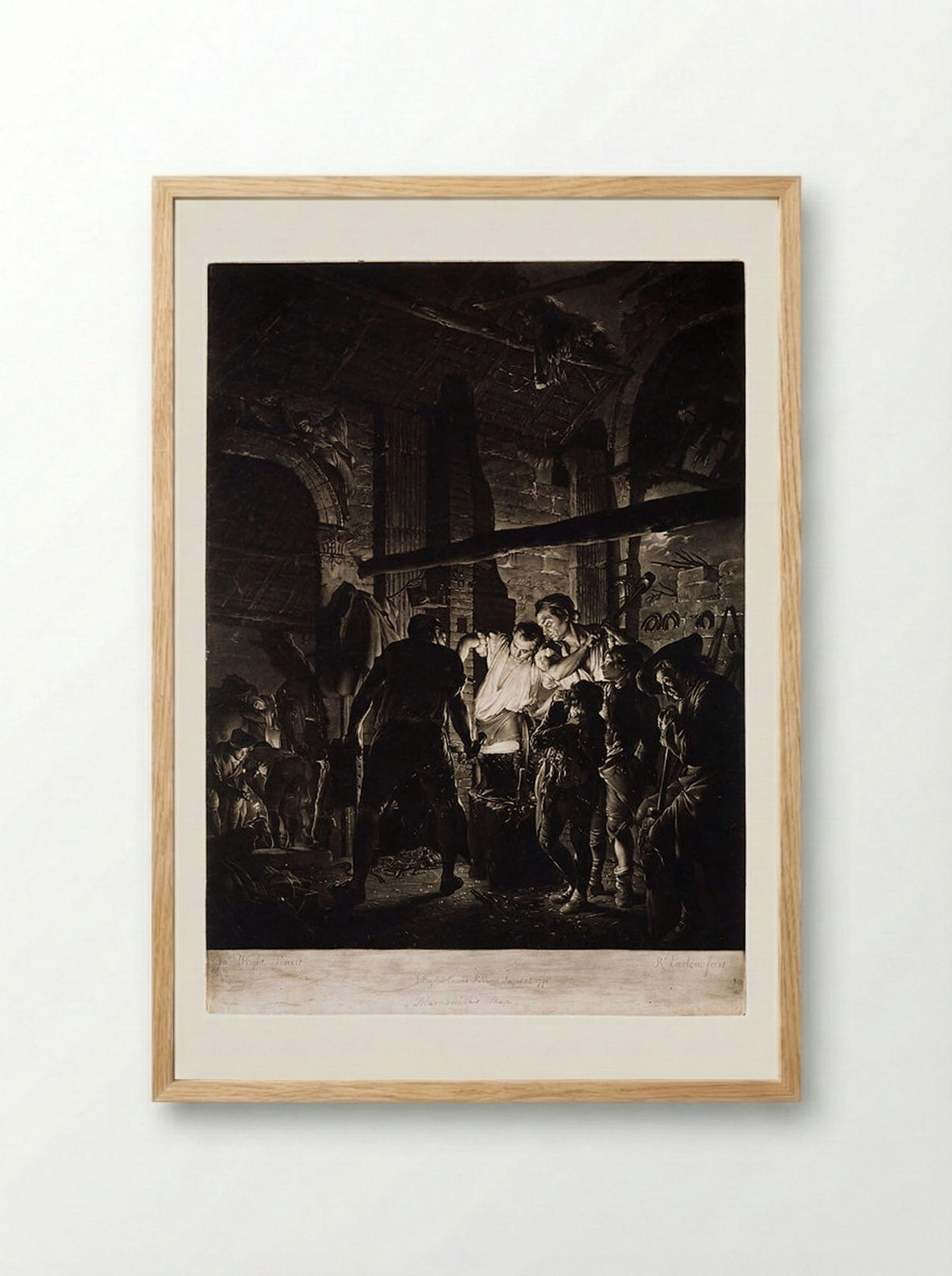 The Blacksmith's Shop - Richard Earlom - Framed Print Wood