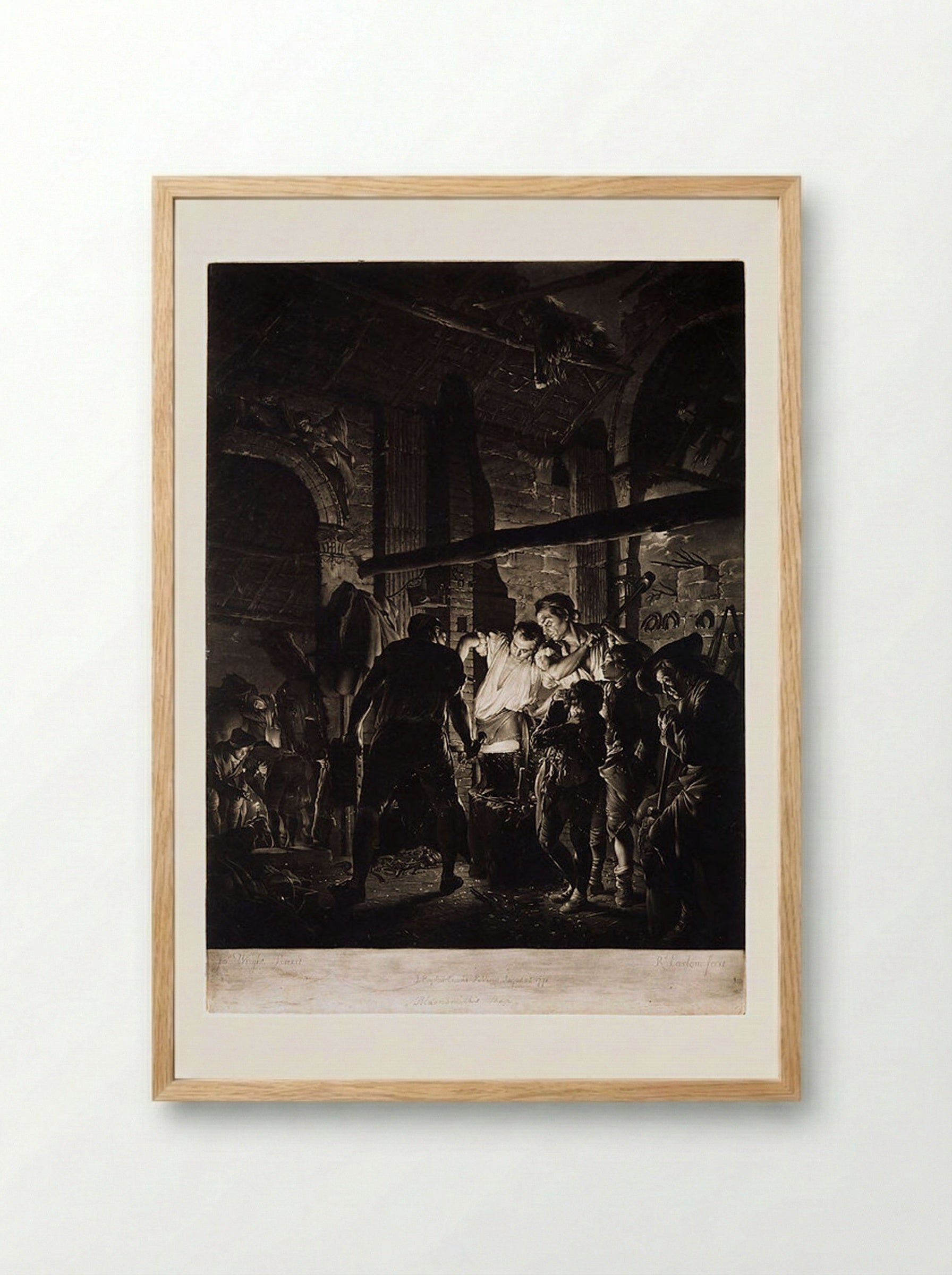 The Blacksmith's Shop - Richard Earlom - Framed Print Wood
