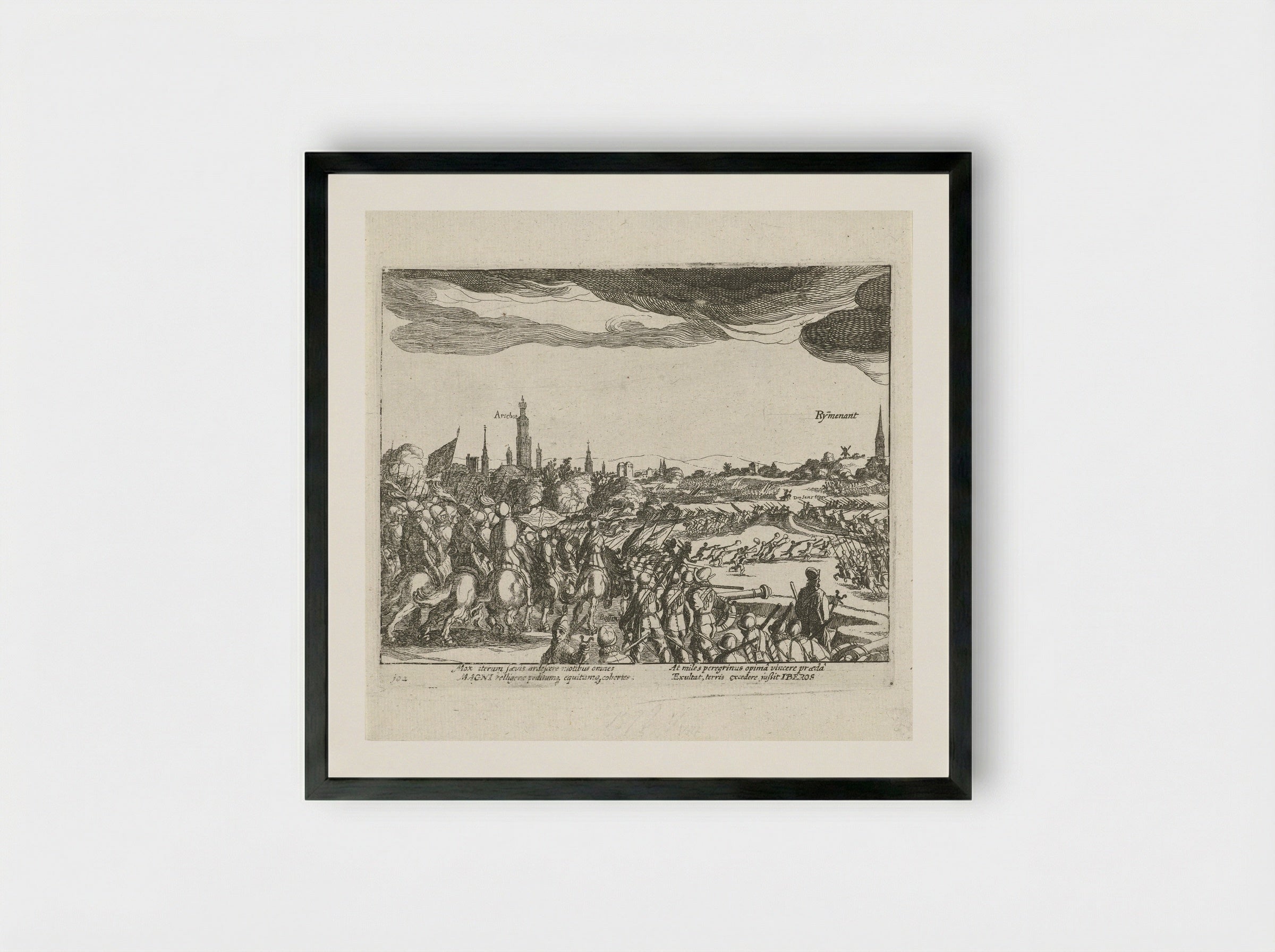 Slag bij Rijmenam, 1578 - Simon Frisius - Framed Print Black