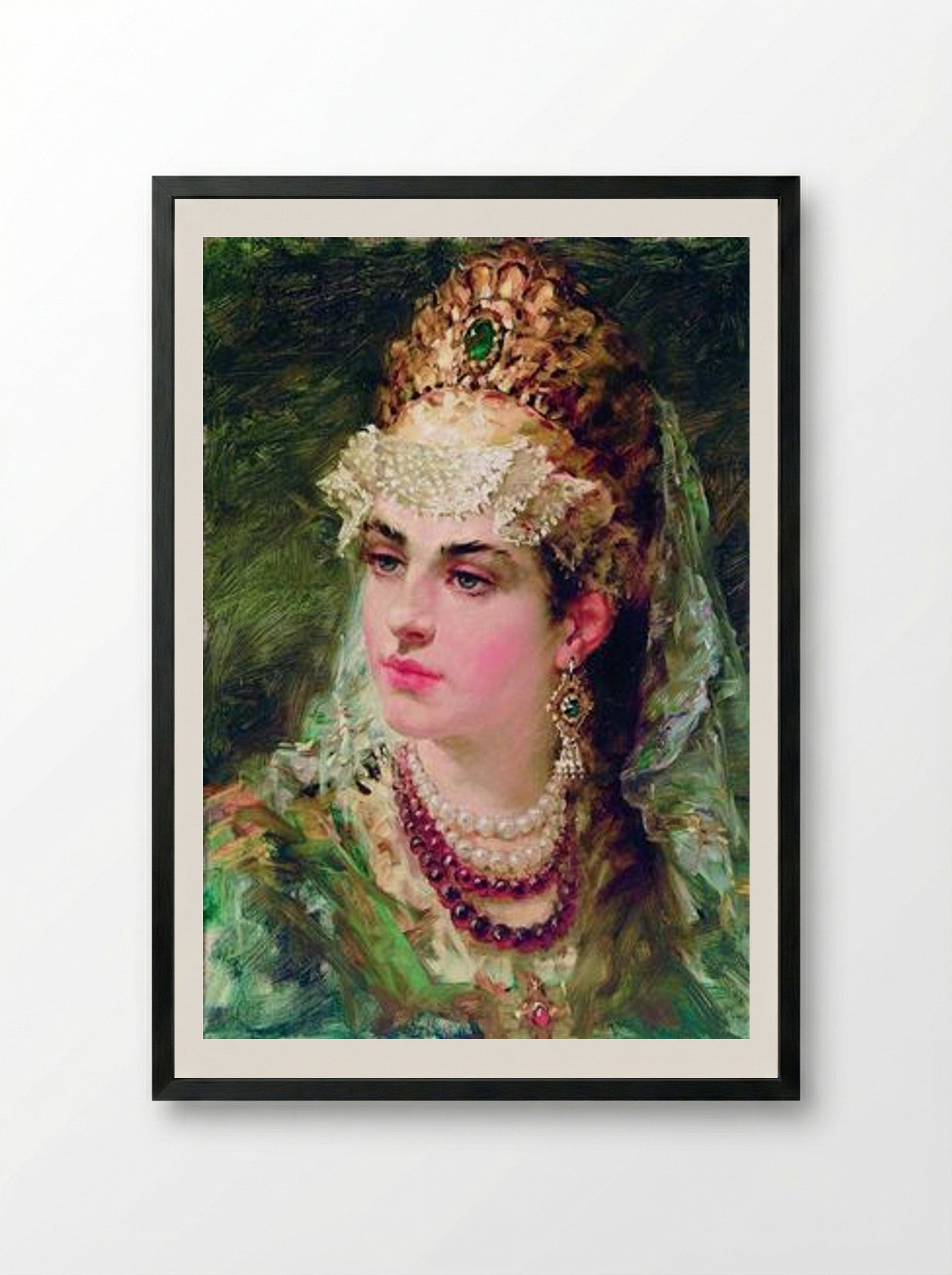 Boyaryshnya - Konstantin Makovsky - Framed Print Black