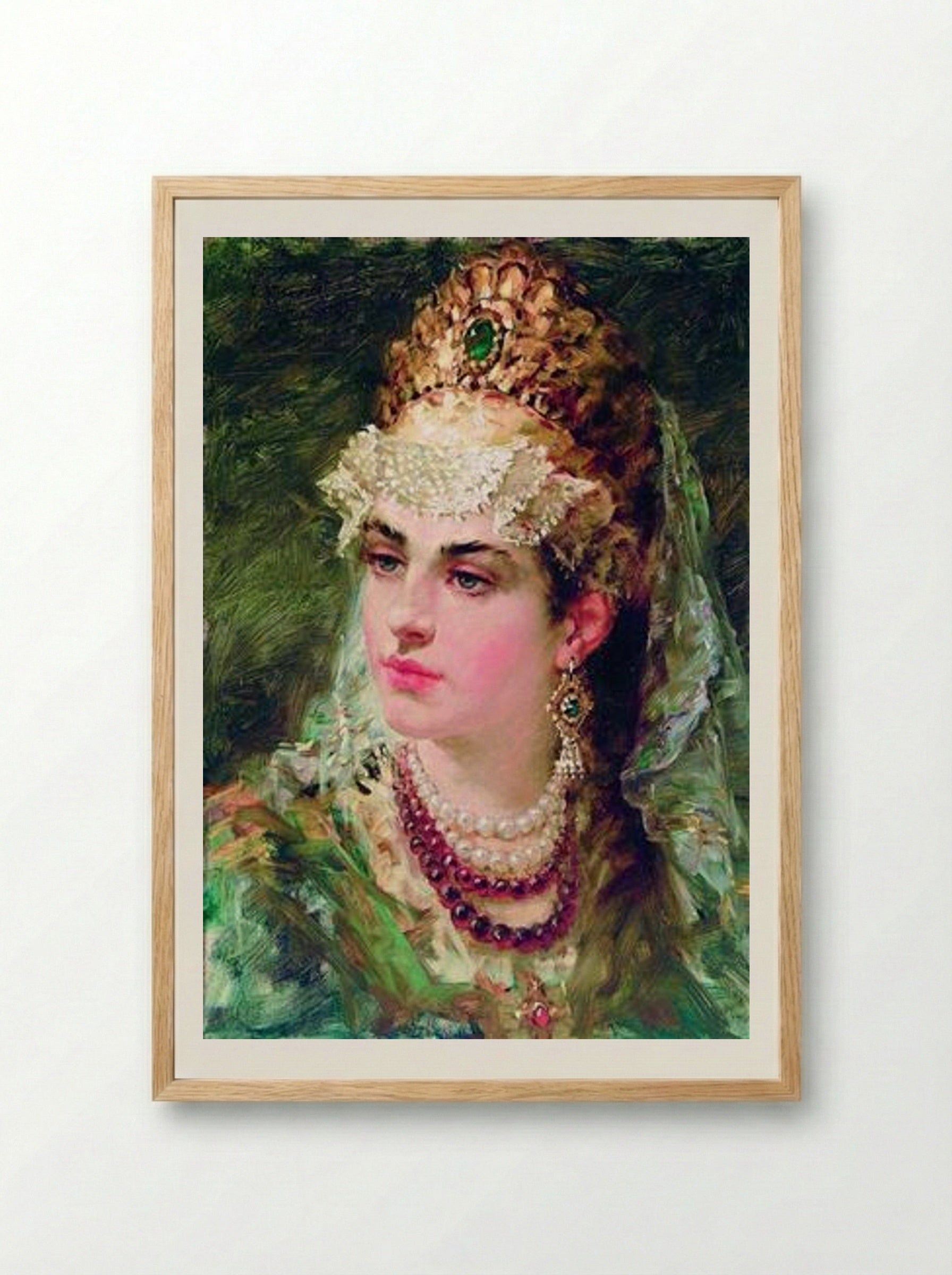Boyaryshnya - Konstantin Makovsky - Framed Print Wood