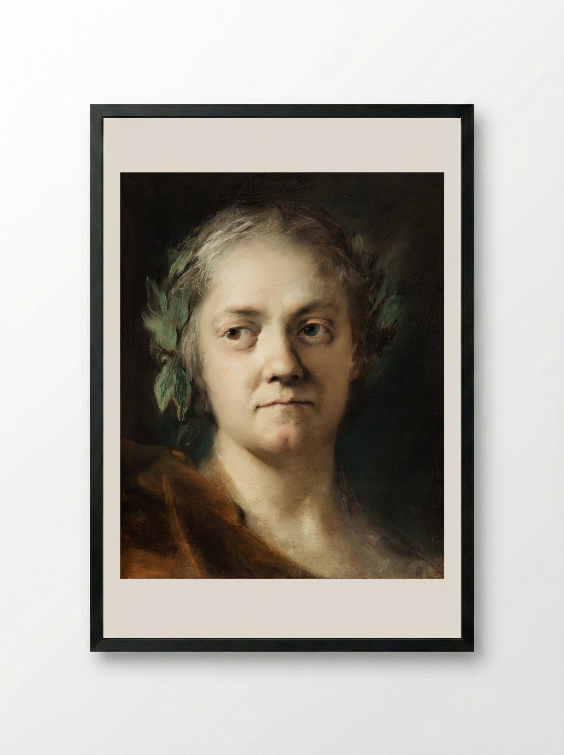 Self-portrait - Rosalba Carriera - Framed Print Black