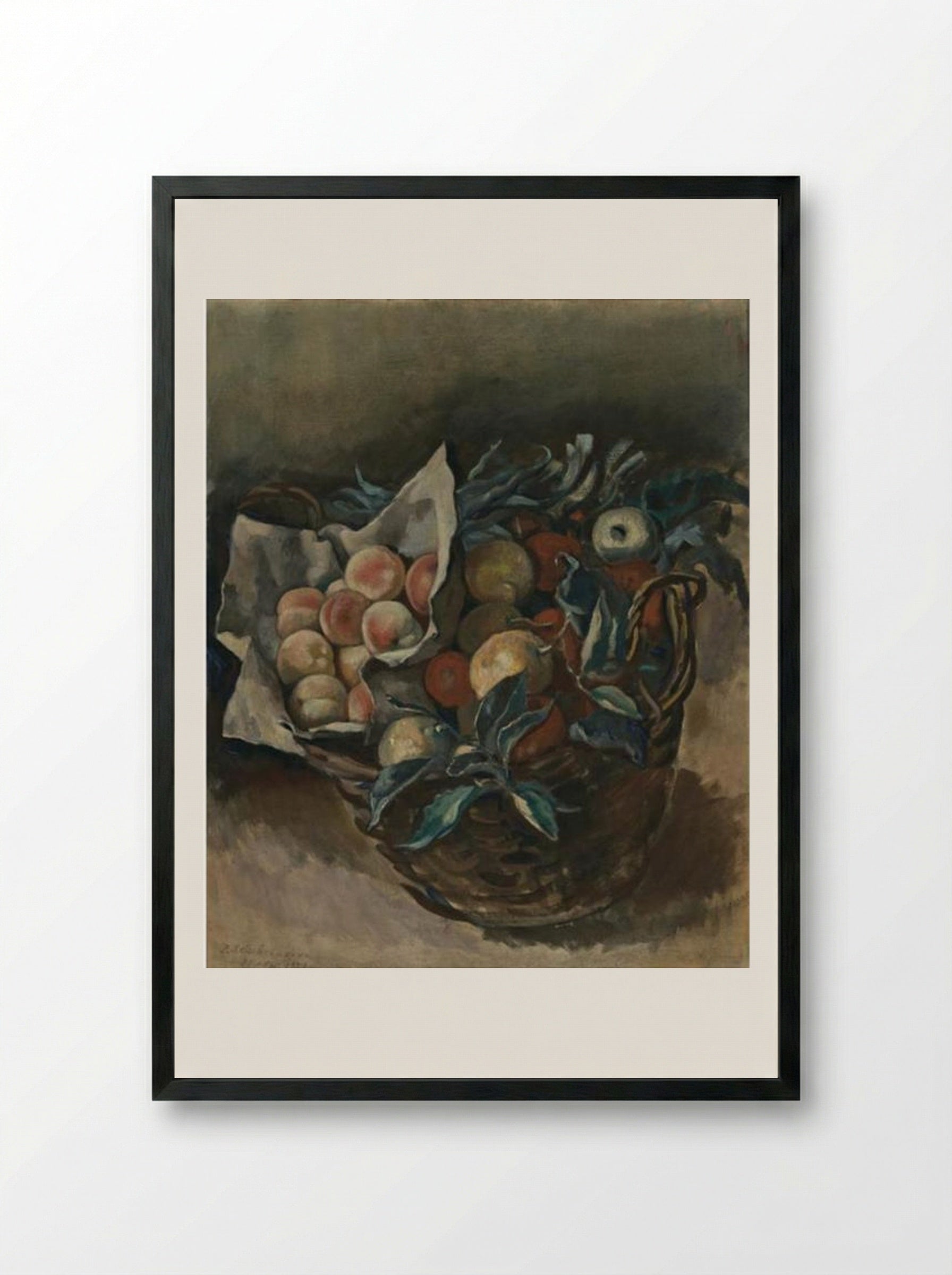 Fruit Piece - Zinaida Serebriakova - Framed Print Black