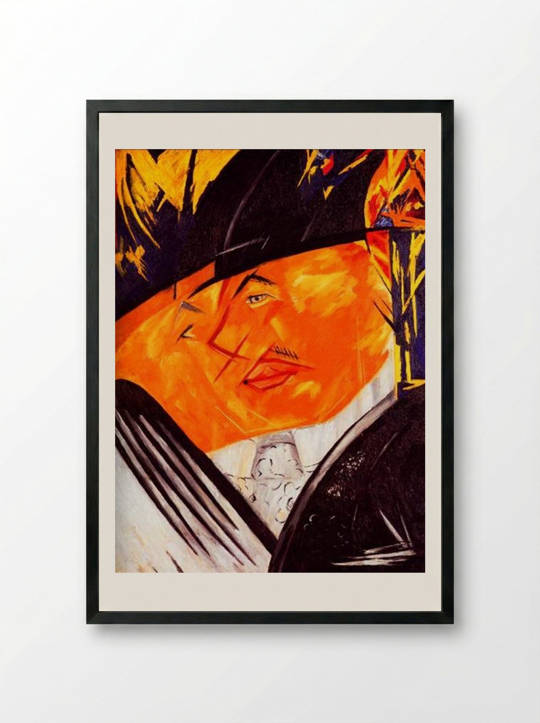 Portrait of Mikhail Larionov - Natalia Goncharova - Framed Print Black
