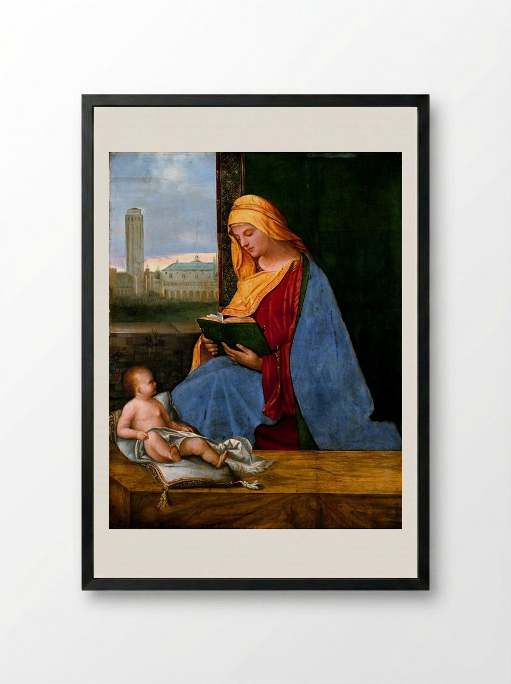 Virgin and Child (The Tallard Madonna) - Giorgione - Framed Print Black