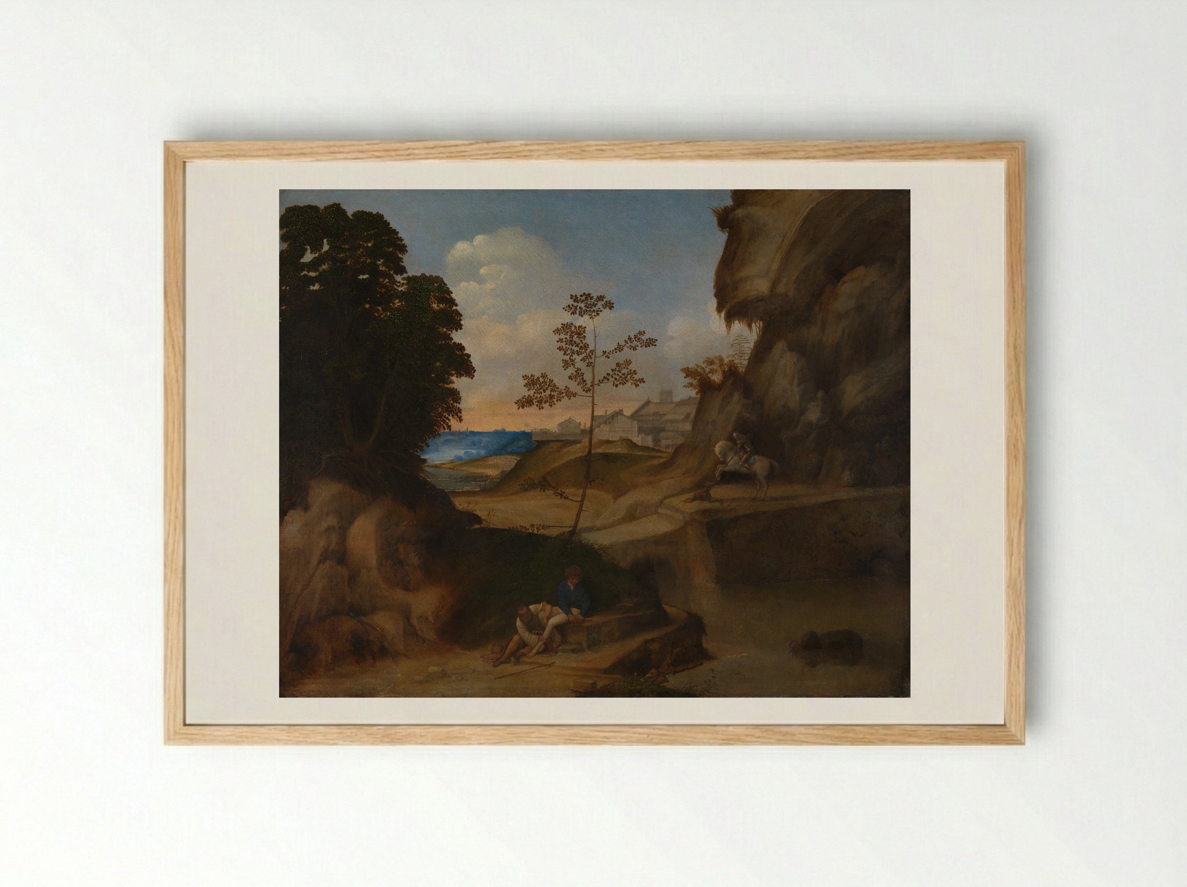 The Sunset - Giorgione - Framed Print Wood