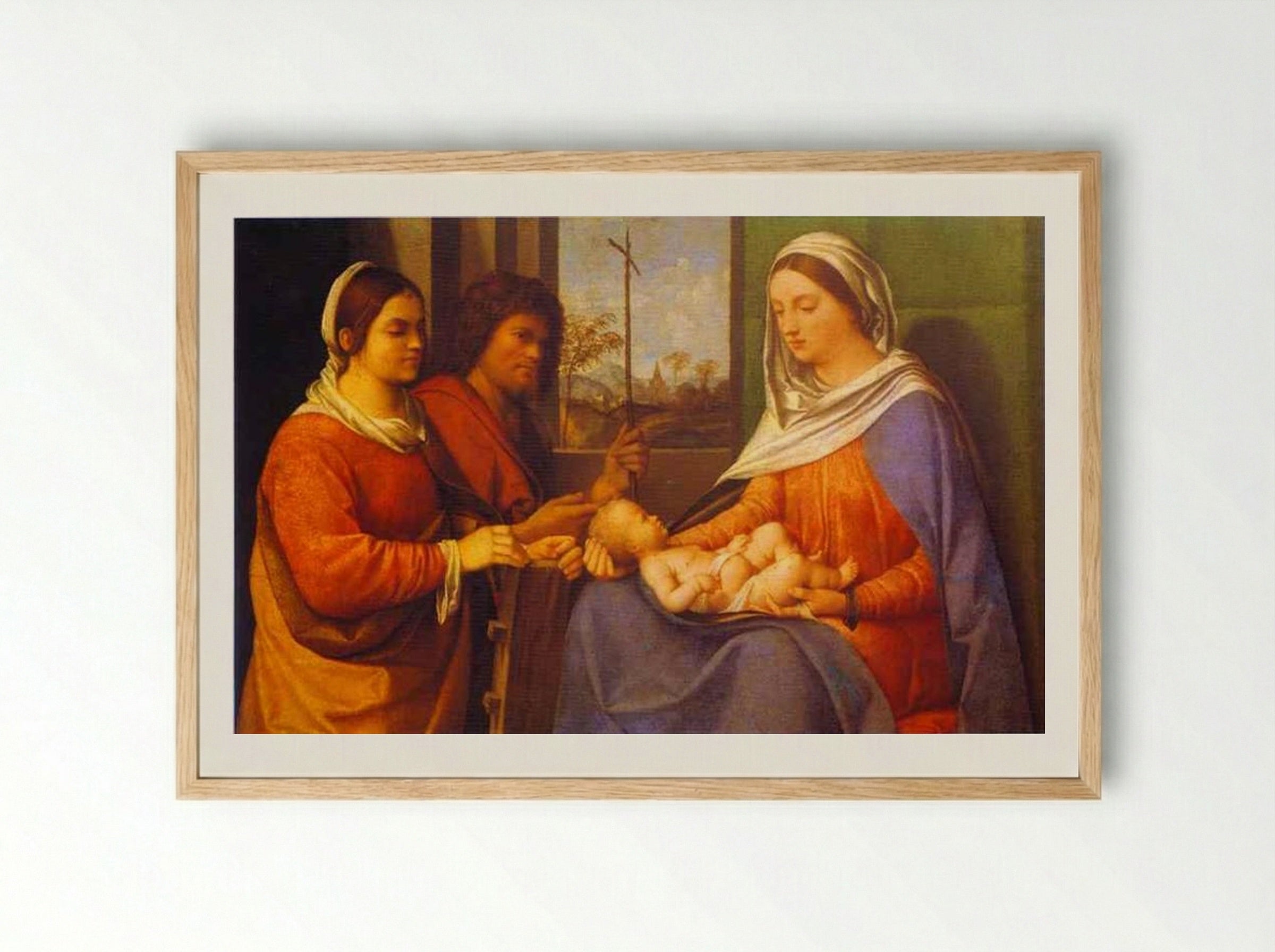 Sacred Conversation - Giorgione - Framed Print Wood