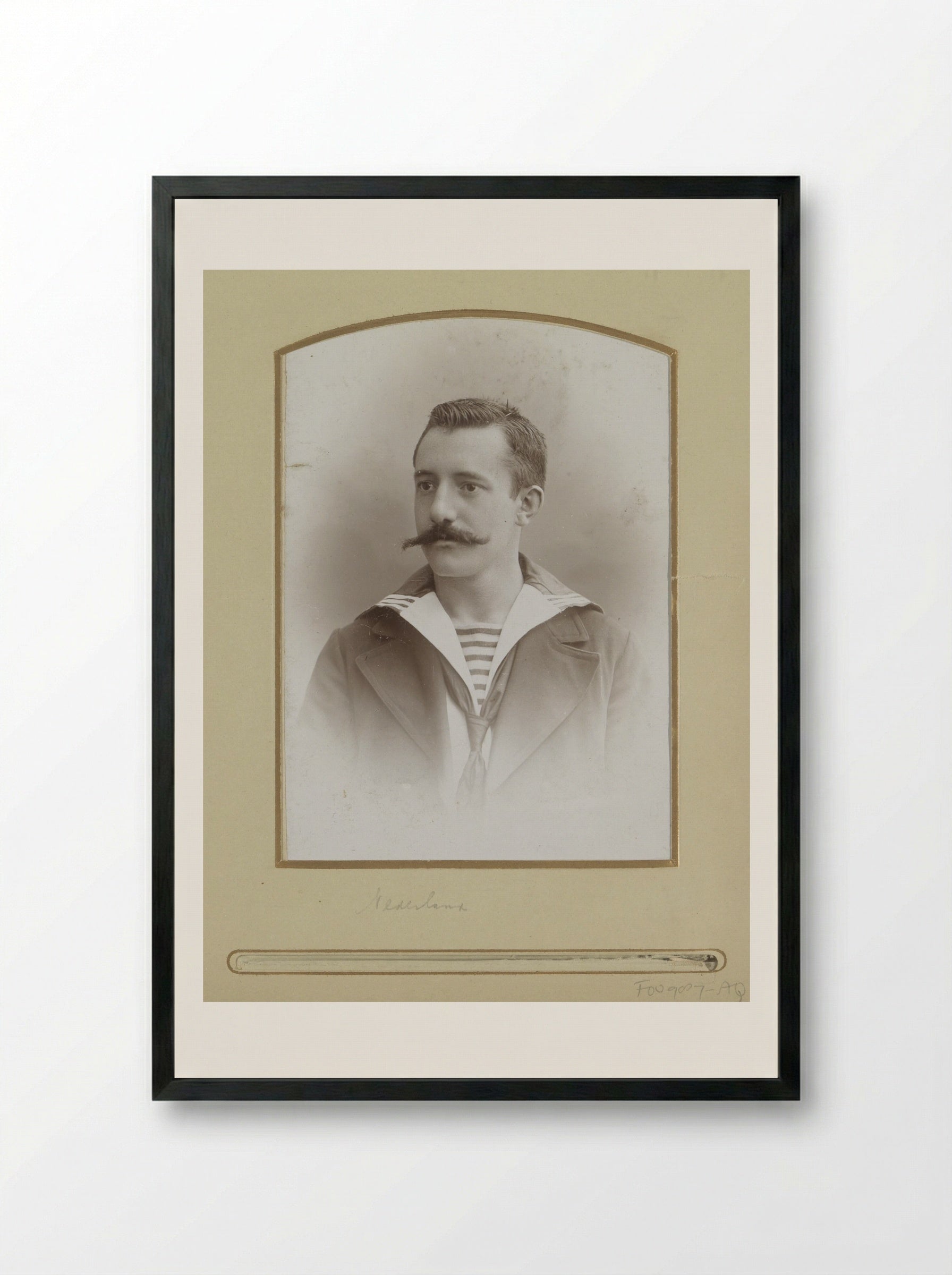 Portrait of a Dutch Sailor - Machiel Hendricus Laddé - Framed Print Black