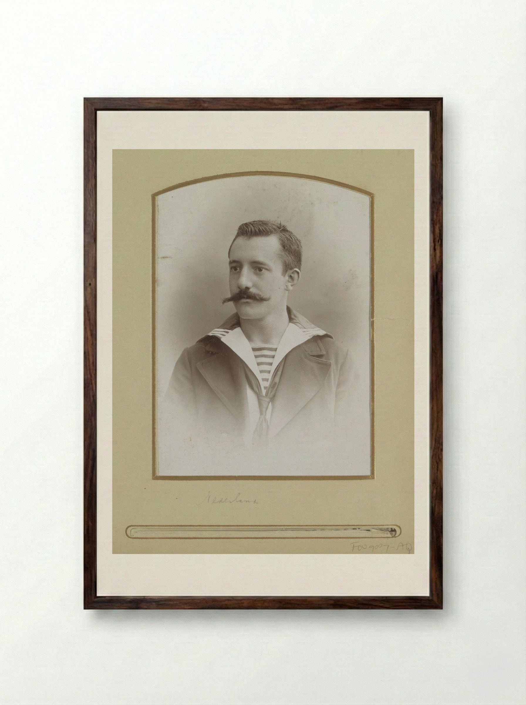 Portrait of a Dutch Sailor - Machiel Hendricus Laddé - Framed Print Dark Wood